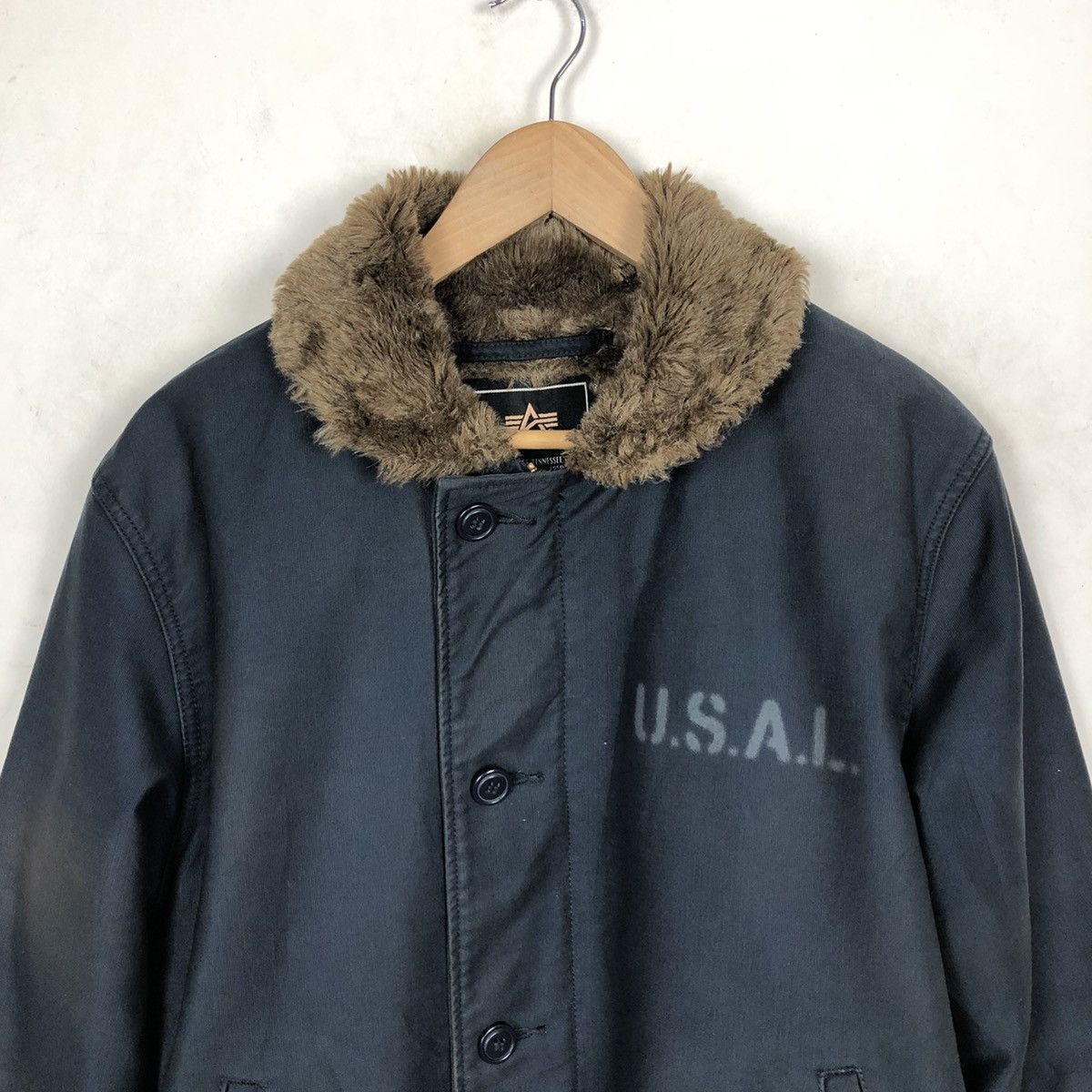 Vintage ALPHA INDUSTRIES INC. U.S.A.L INSPIRED BY BUZZ RICKSON Size US XL / EU 56 / 4 - 6 Thumbnail