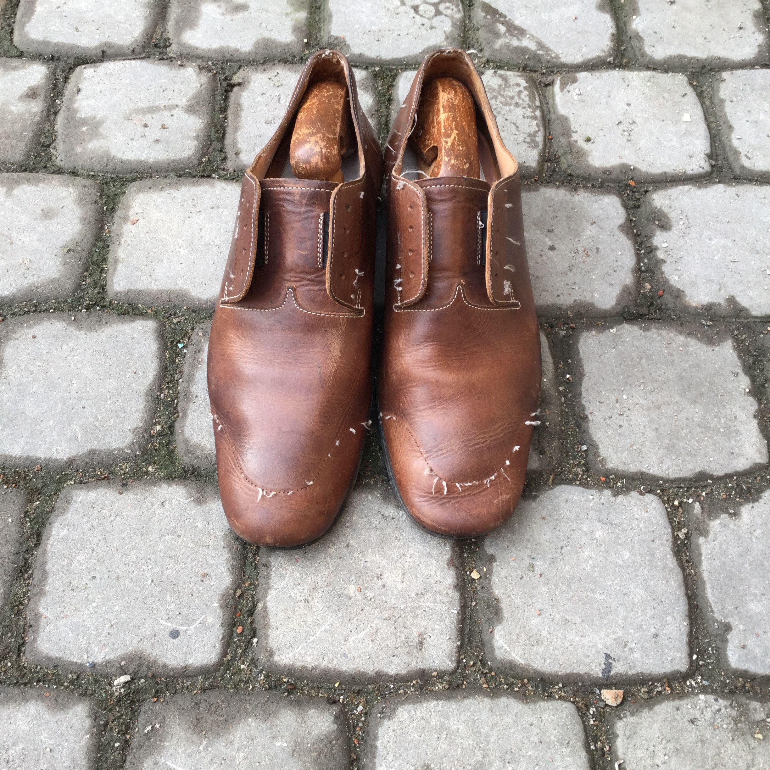 Maison Margiela Distressed leather derbies.Like GUIDI or Greg Lauren Size US 8 / EU 41 - 4 Thumbnail