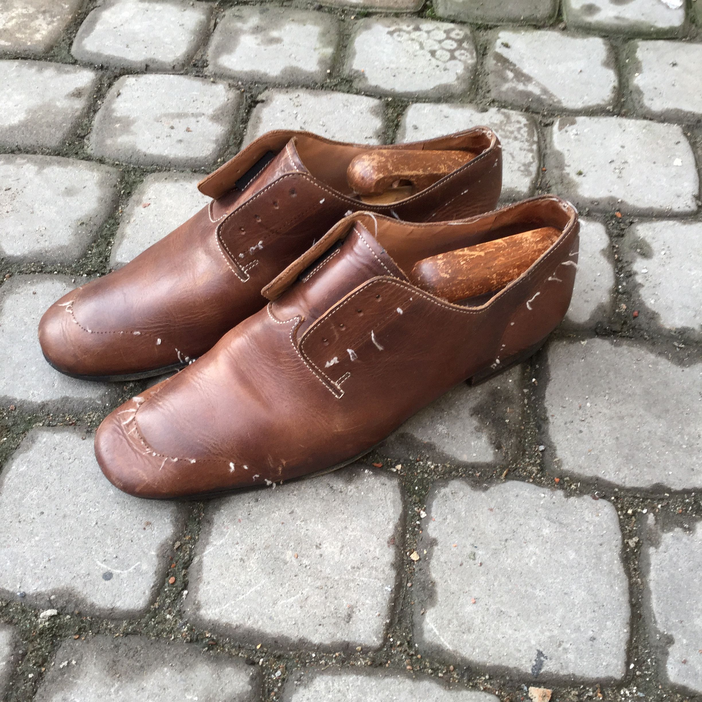 Maison Margiela Distressed leather derbies.Like GUIDI or Greg Lauren Size US 8 / EU 41 - 2 Thumbnail