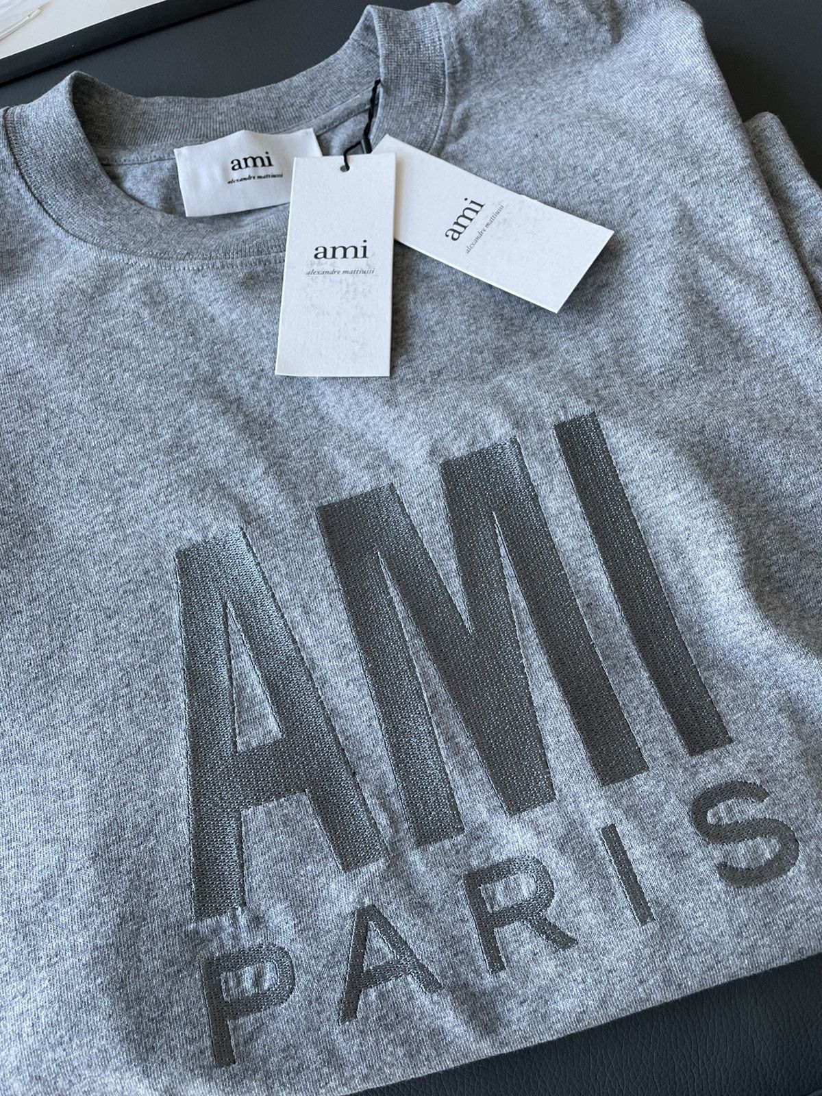AMI Rare Brand New Runway AMI Paris Embroidery Logo Tee T-shirt Size US XXL / EU 58 / 5 - 3 Thumbnail