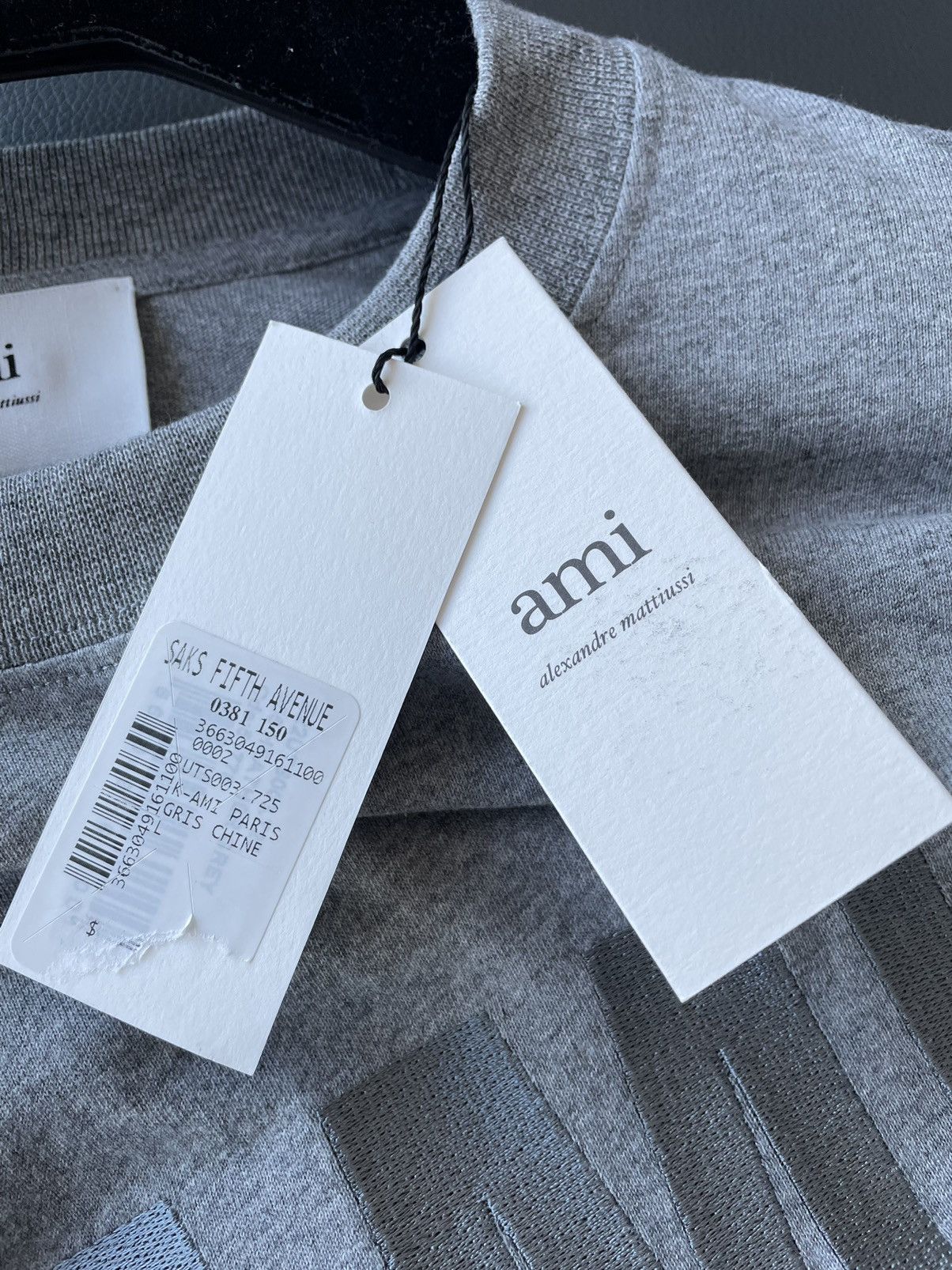 AMI Rare Brand New Runway AMI Paris Embroidery Logo Tee T-shirt Size US XXL / EU 58 / 5 - 6 Thumbnail