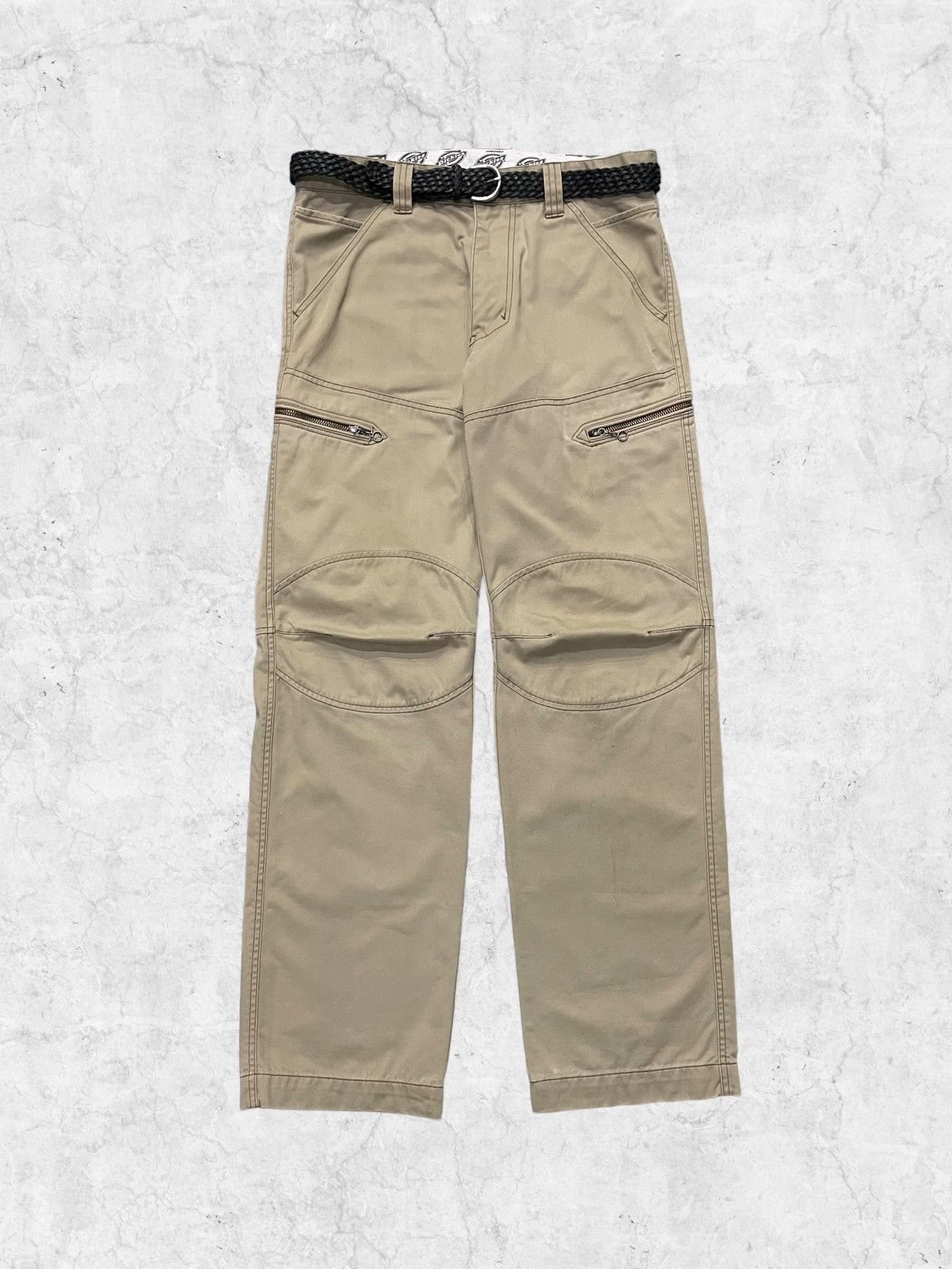 Vintage Dickies Zipper Cargo knee Pactched With Belt