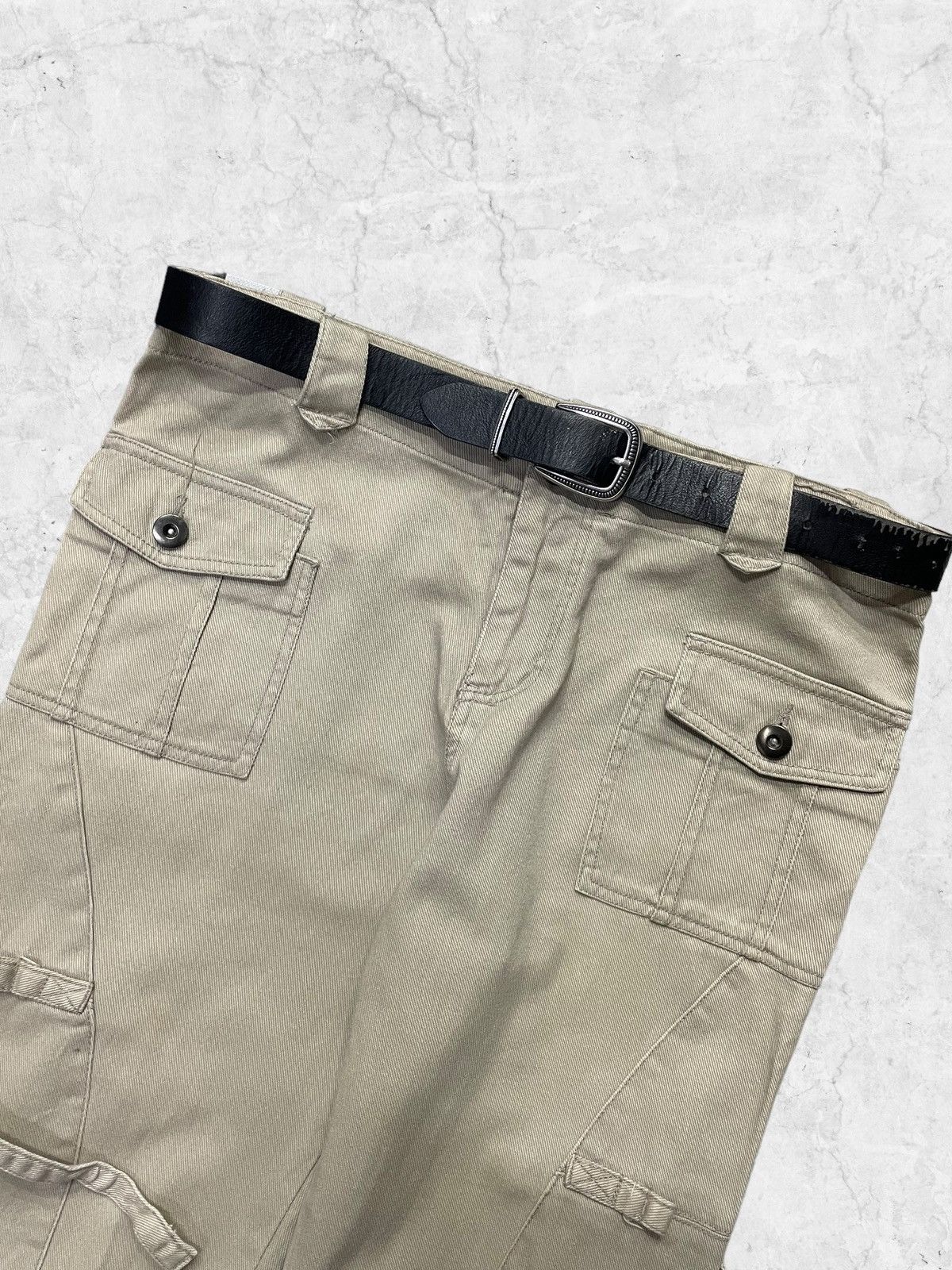 Designer × Le Grande Bleu (L.G.B.) × Tete Homme Y2K Japanese Bondage Flared Pants With Leather Belt Size US 32 / EU 48 - 5 Thumbnail