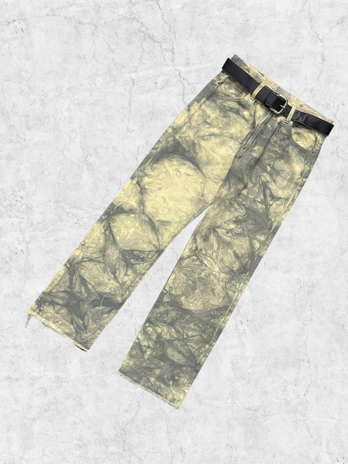 Japanese Brand × Vintage Vintage Japanese Brand Cloud Wash loose Fit Jeans With Belt Size US 28 / EU 44 - 4 Thumbnail