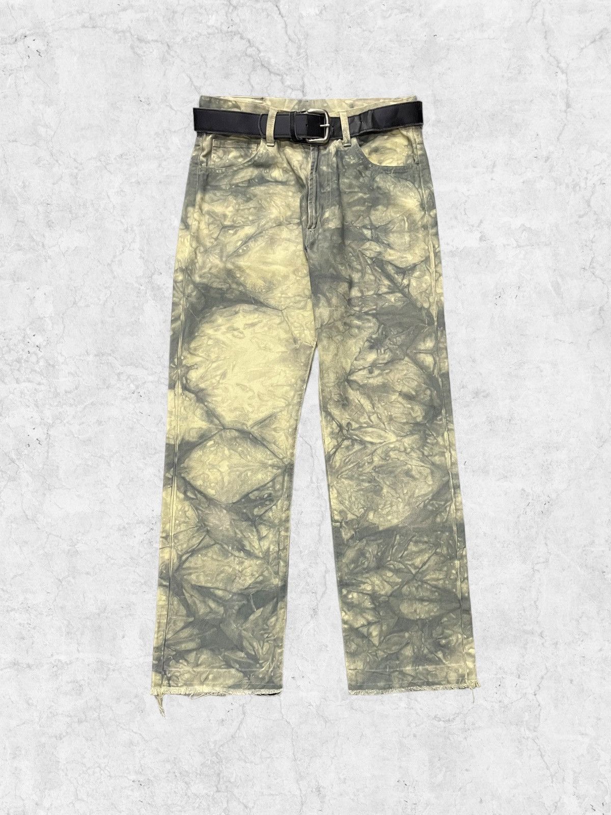 Japanese Brand × Vintage Vintage Japanese Brand Cloud Wash loose Fit Jeans With Belt Size US 28 / EU 44 - 1 Thumbnail