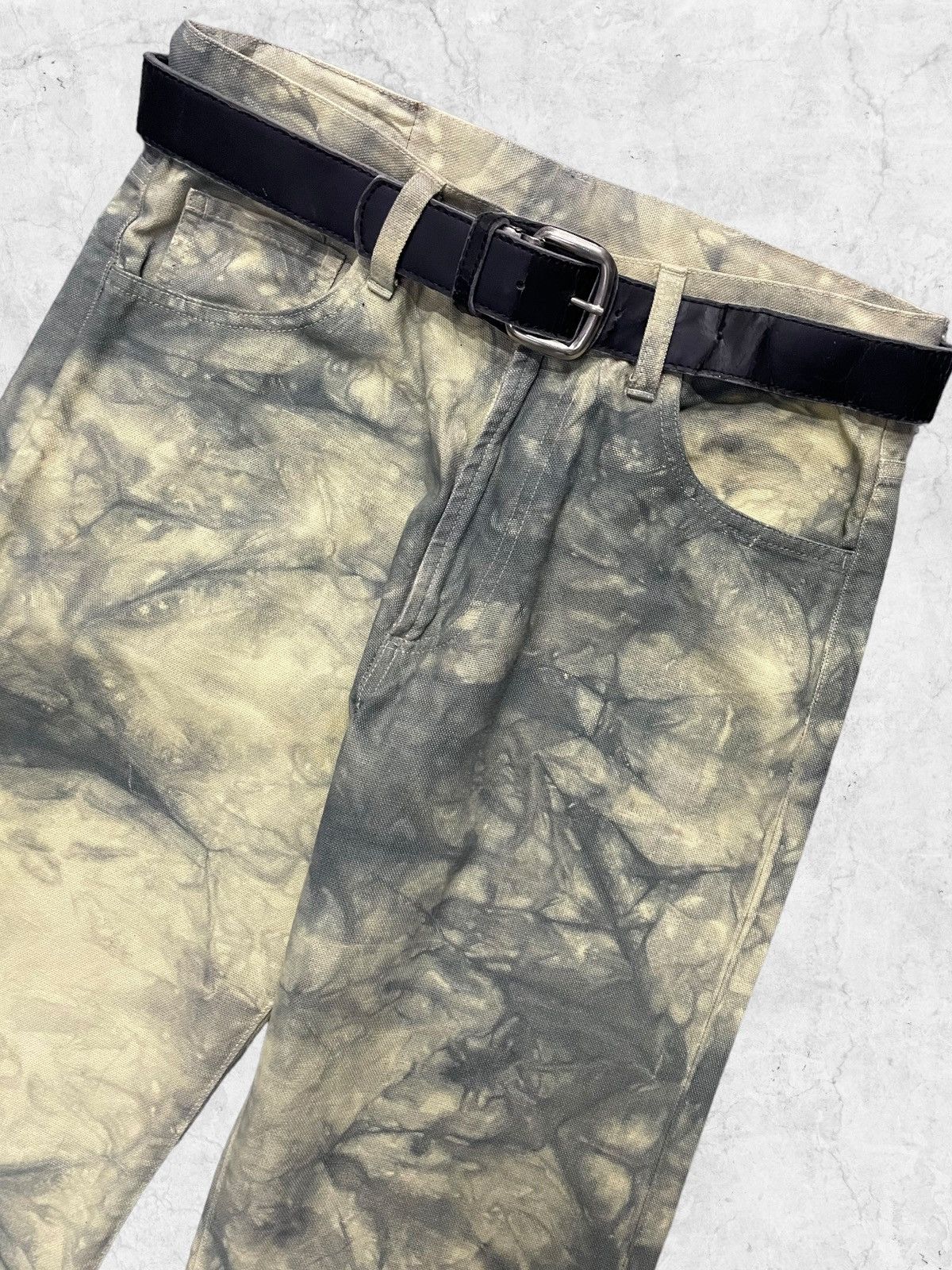 Japanese Brand × Vintage Vintage Japanese Brand Cloud Wash loose Fit Jeans With Belt Size US 28 / EU 44 - 5 Thumbnail
