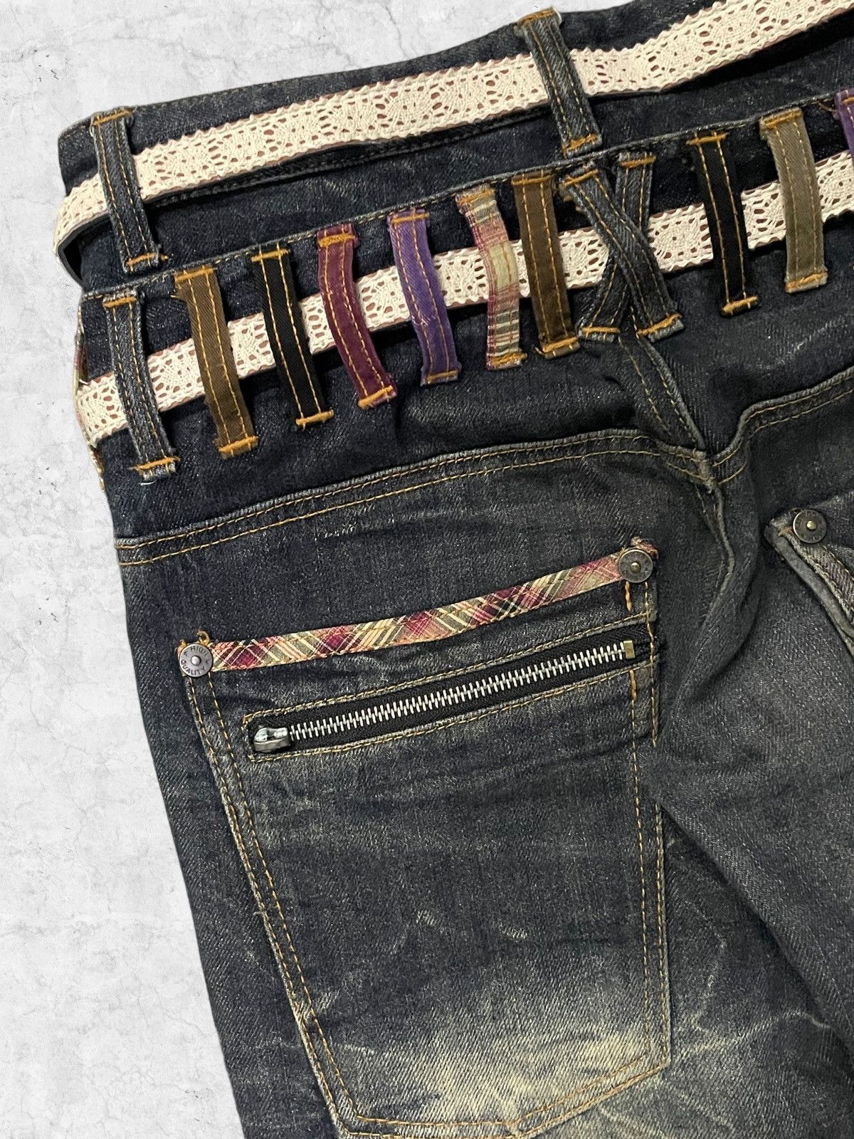 Japanese Brand Vintage Nylaus Jeans Double Waist With Double Crazy Belt Size US 30 / EU 46 - 12 Thumbnail