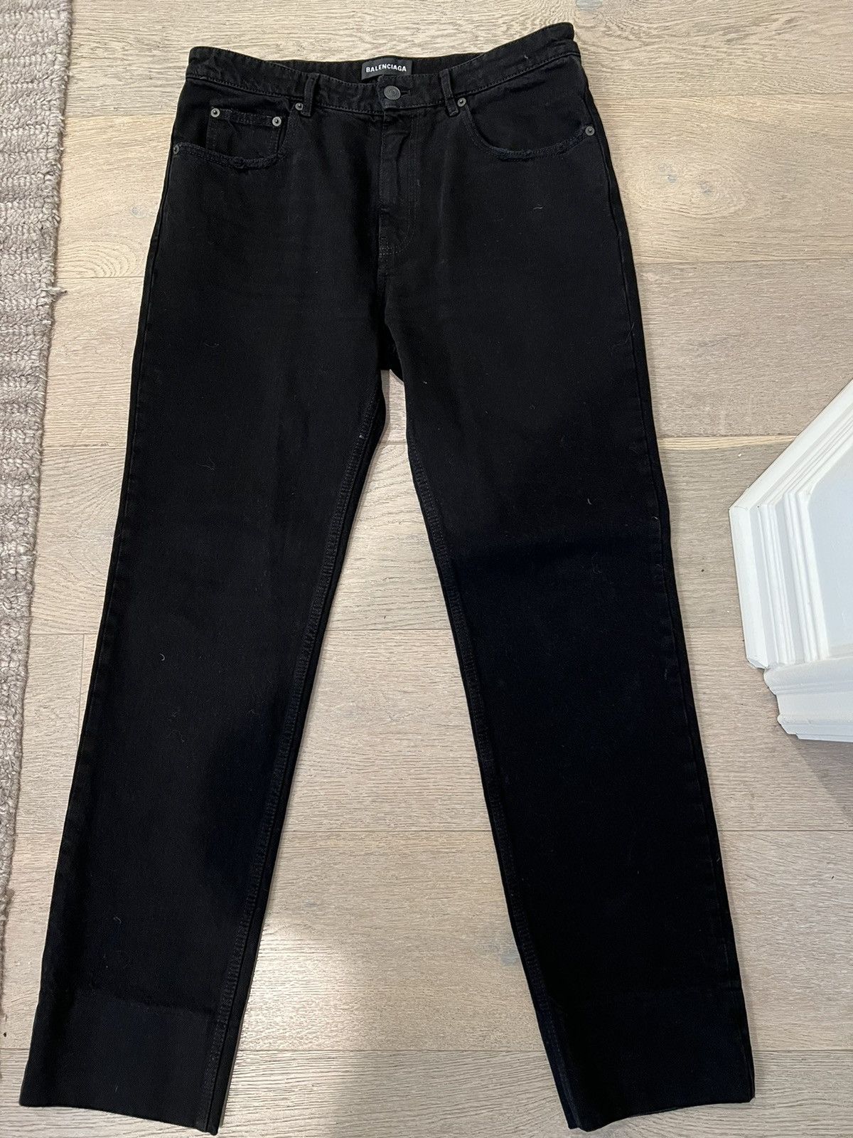 image of Balenciaga Denim Pants in Black, Men's (Size 32)