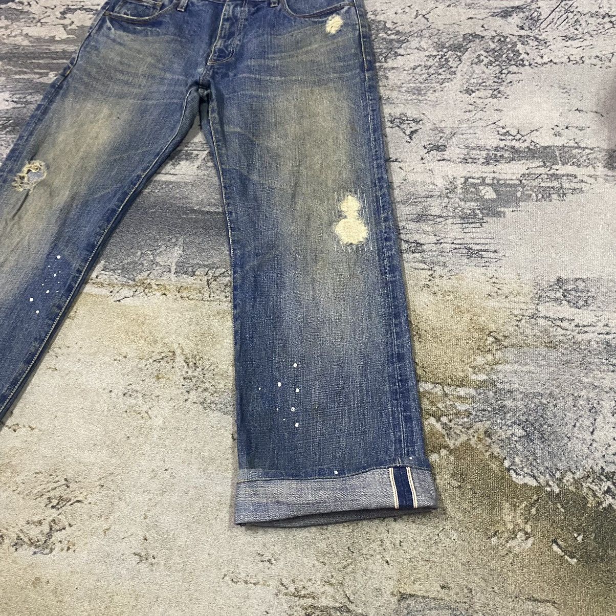 Japanese Brand SELVEDGE🔥 Vintage Global Work Redline Selvedge Denim Jeans Size US 34 / EU 50 - 4 Thumbnail