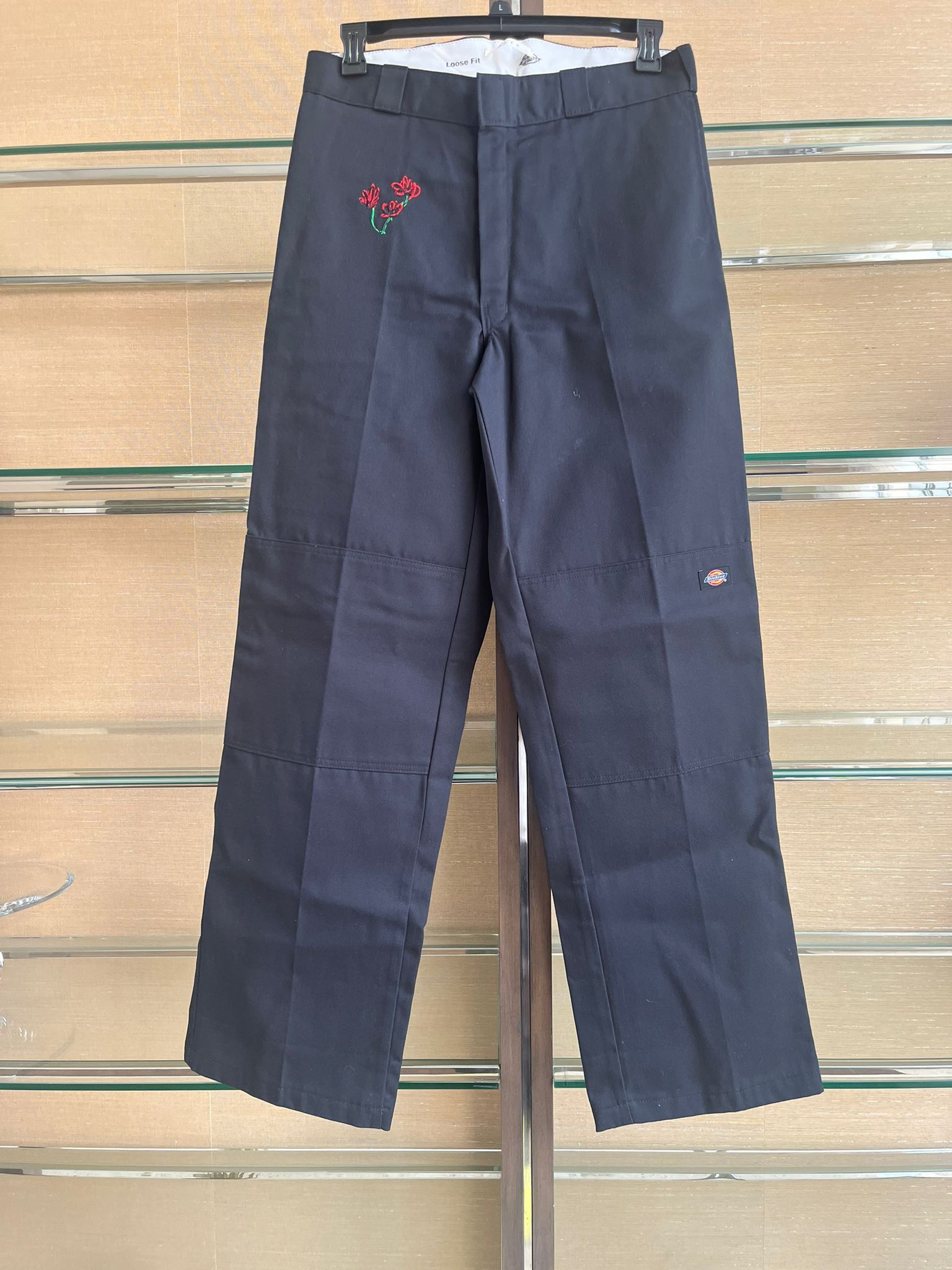 Alyx × Dickies Loose Fit Embroidered Rose Pants in Black Size US 34 / EU 50 - 2 Thumbnail