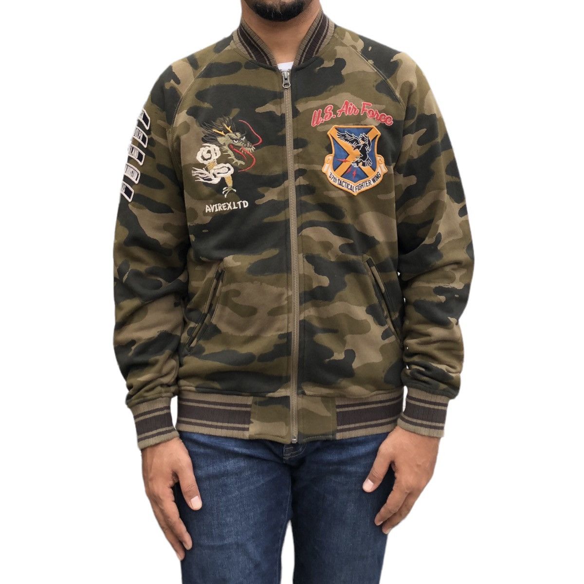 Avirex Avirex U. S Air Force 37th Camouflage Bomber Jacket Size US L / EU 52-54 / 3 - 3 Thumbnail
