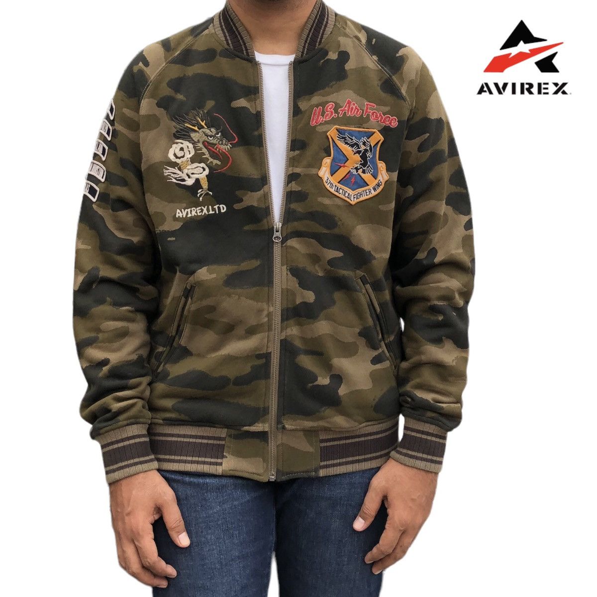 Avirex Avirex U. S Air Force 37th Camouflage Bomber Jacket Size US L / EU 52-54 / 3 - 1 Thumbnail