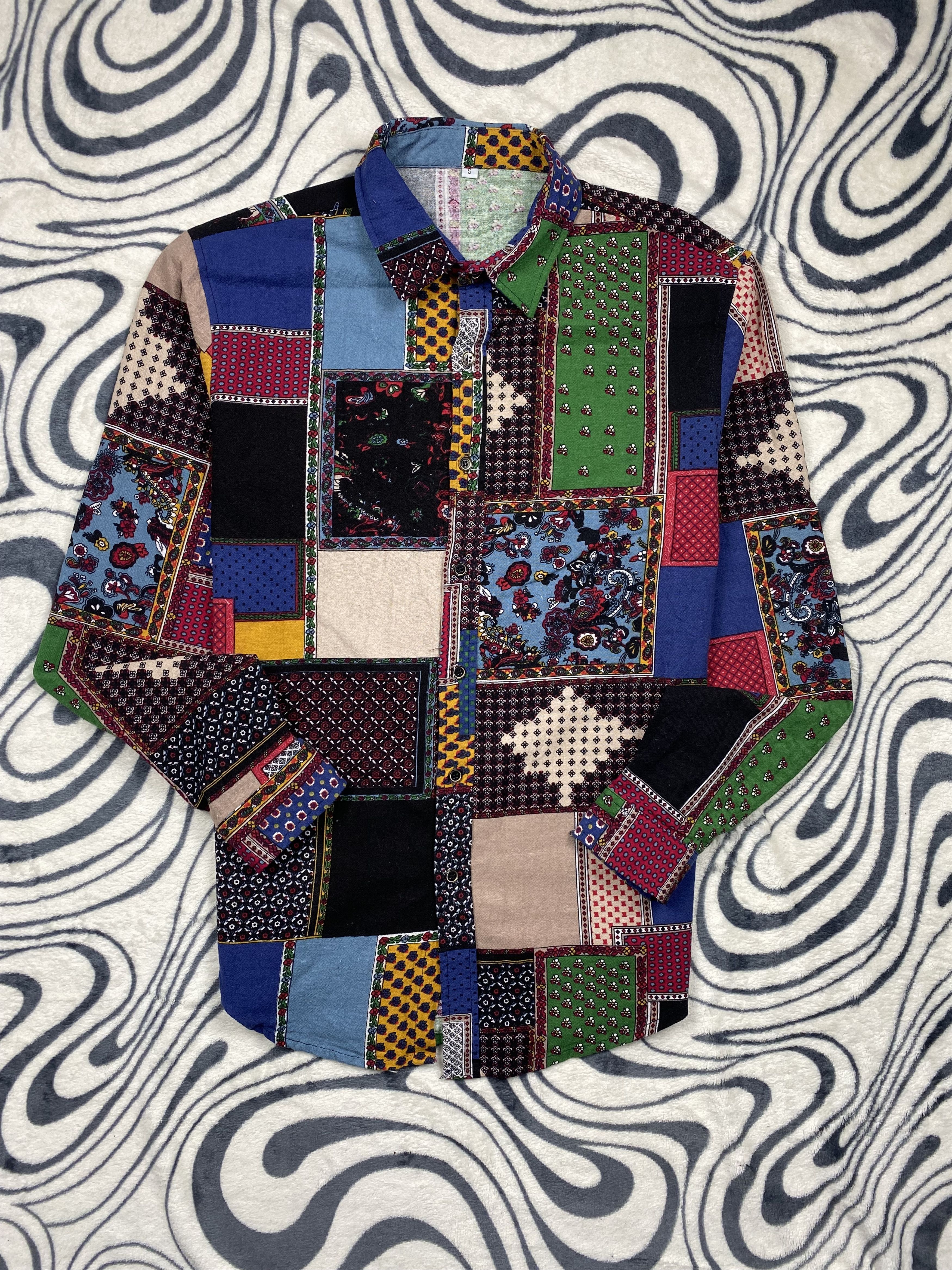 Vintage Patchwork Vintage Hawaiian Shirt Full Printed Size US S / EU 44-46 / 1 - 1 Thumbnail