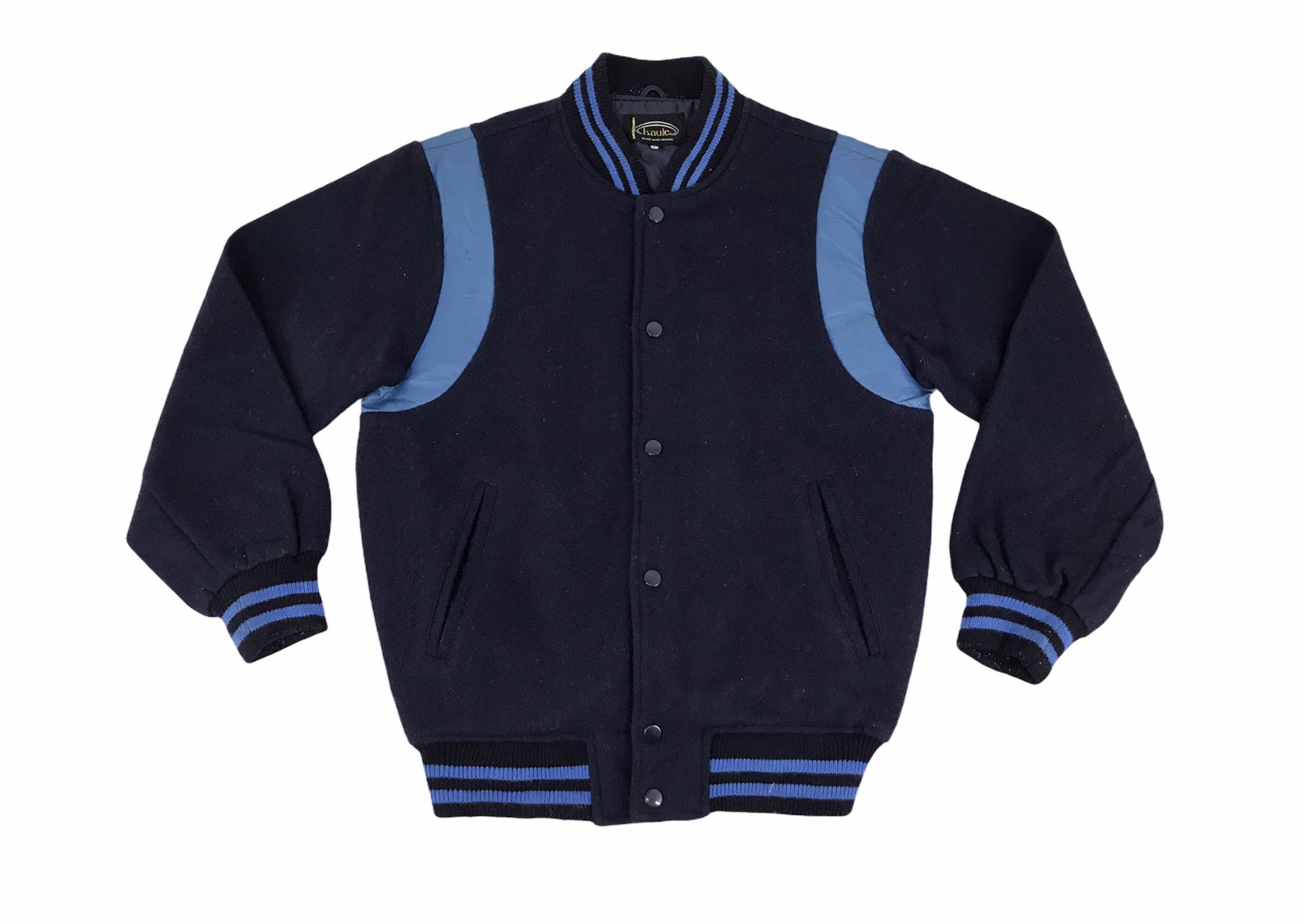 Japanese Brand Kaule Simple Varsity Jacket Wool With Quilted Inner Size US L / EU 52-54 / 3 - 1 Thumbnail