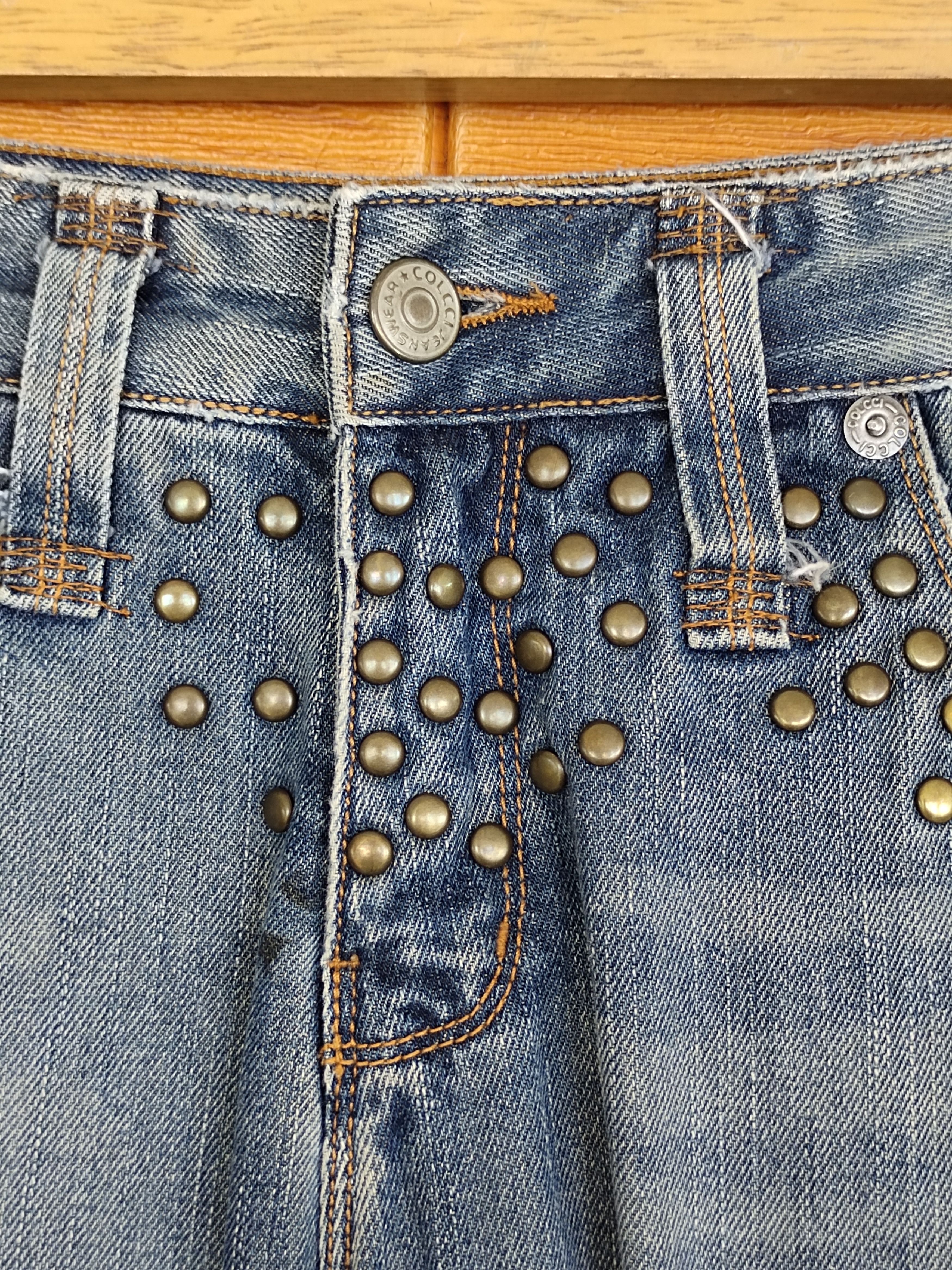 Comme des Garcons × Undercover Vintage Golcci Studed distress faded Denim Jeans Hysterics Size US 31 - 5 Thumbnail