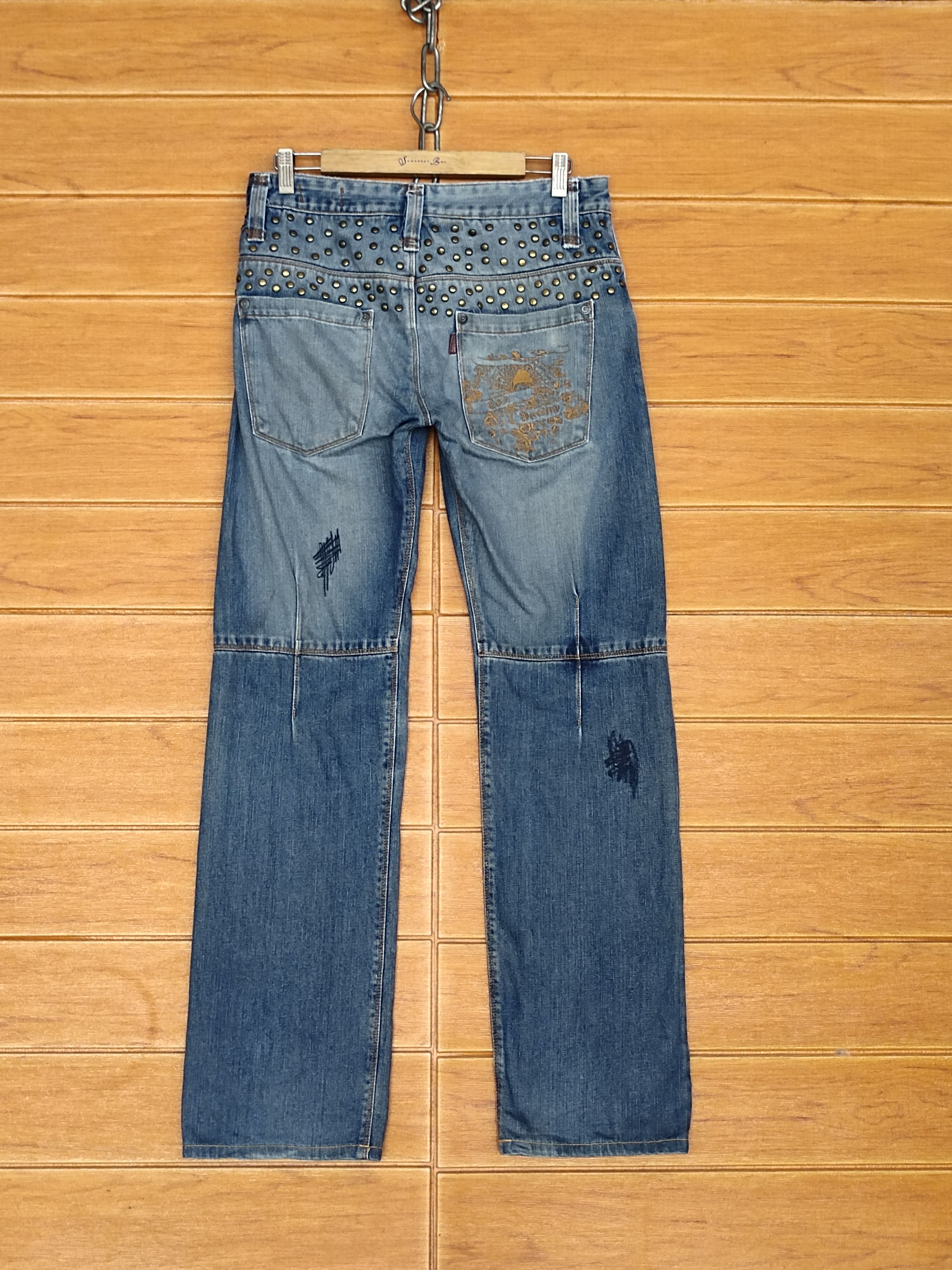 Comme des Garcons × Undercover Vintage Golcci Studed distress faded Denim Jeans Hysterics Size US 31 - 10 Thumbnail