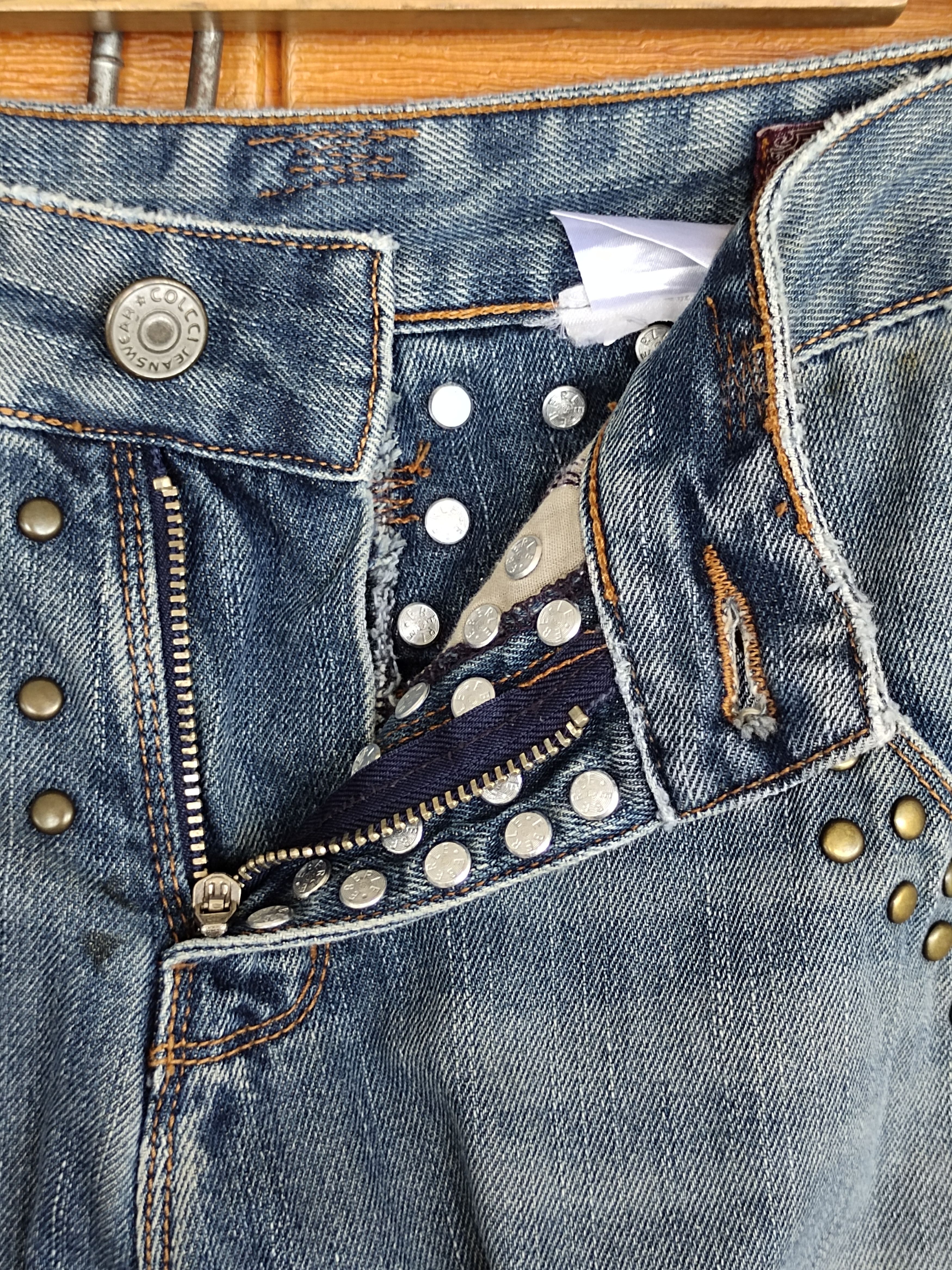 Comme des Garcons × Undercover Vintage Golcci Studed distress faded Denim Jeans Hysterics Size US 31 - 14 Thumbnail