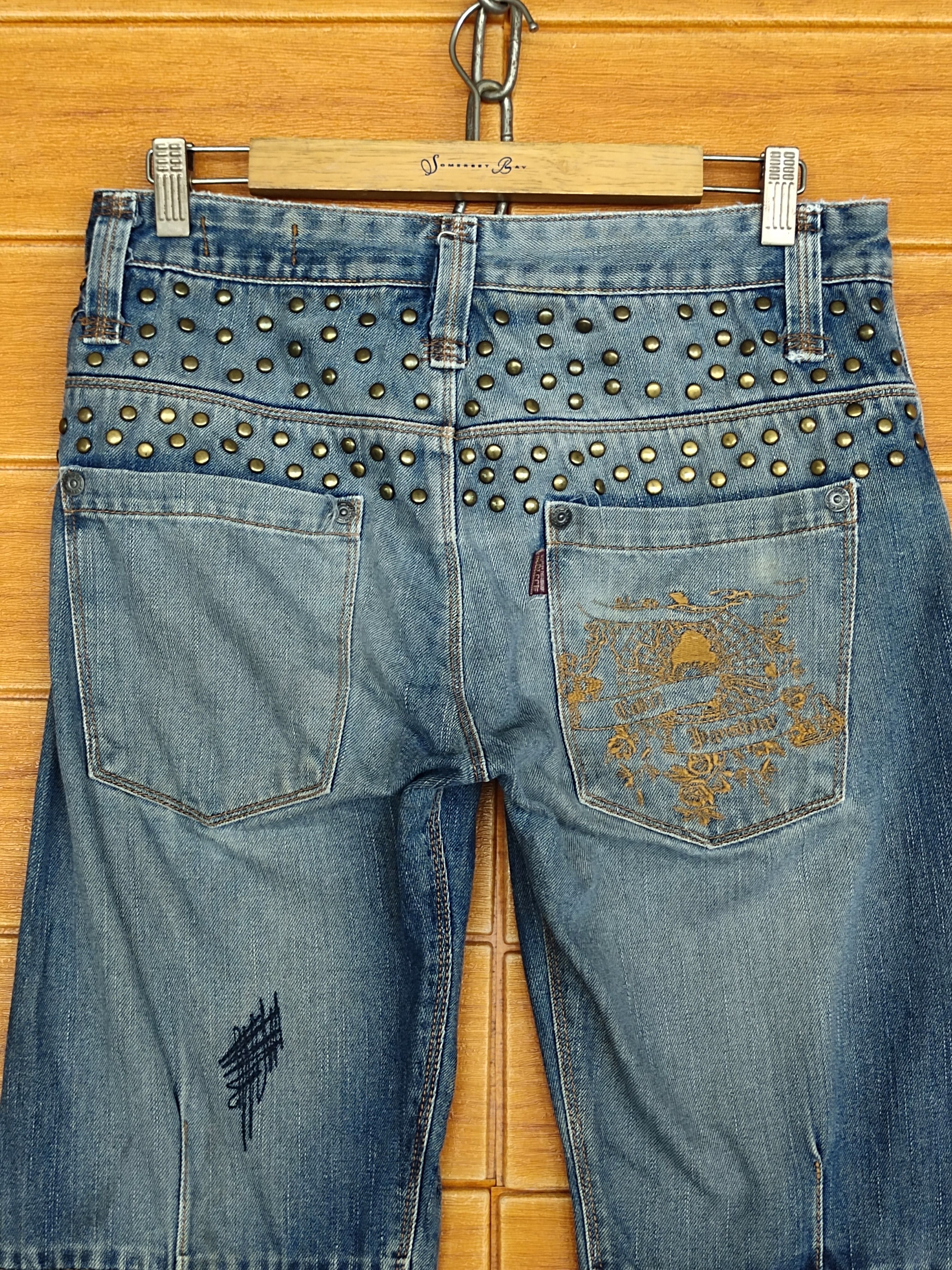 Comme des Garcons × Undercover Vintage Golcci Studed distress faded Denim Jeans Hysterics Size US 31 - 11 Thumbnail