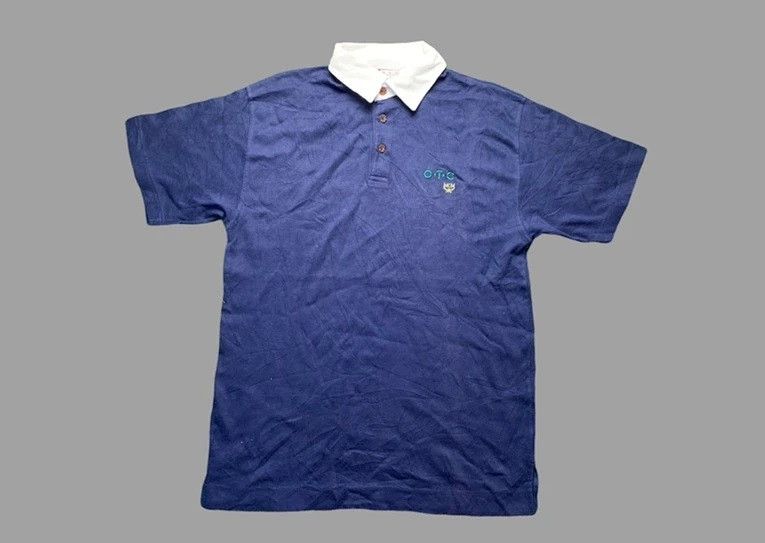 image of Italian Designers Vintage Otc Mode Creation Munchen MCM Polo Tee in Blue, Men's (Size Medium)