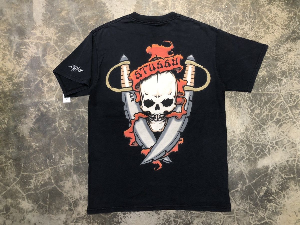 Stussy Vintage Stussy skull faded tee rare | Grailed