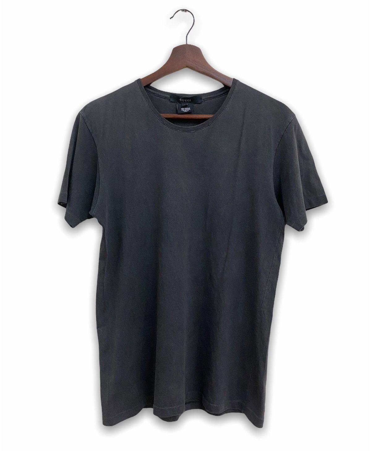 Authentic Gucci Plain Black Faded Tee Size S
