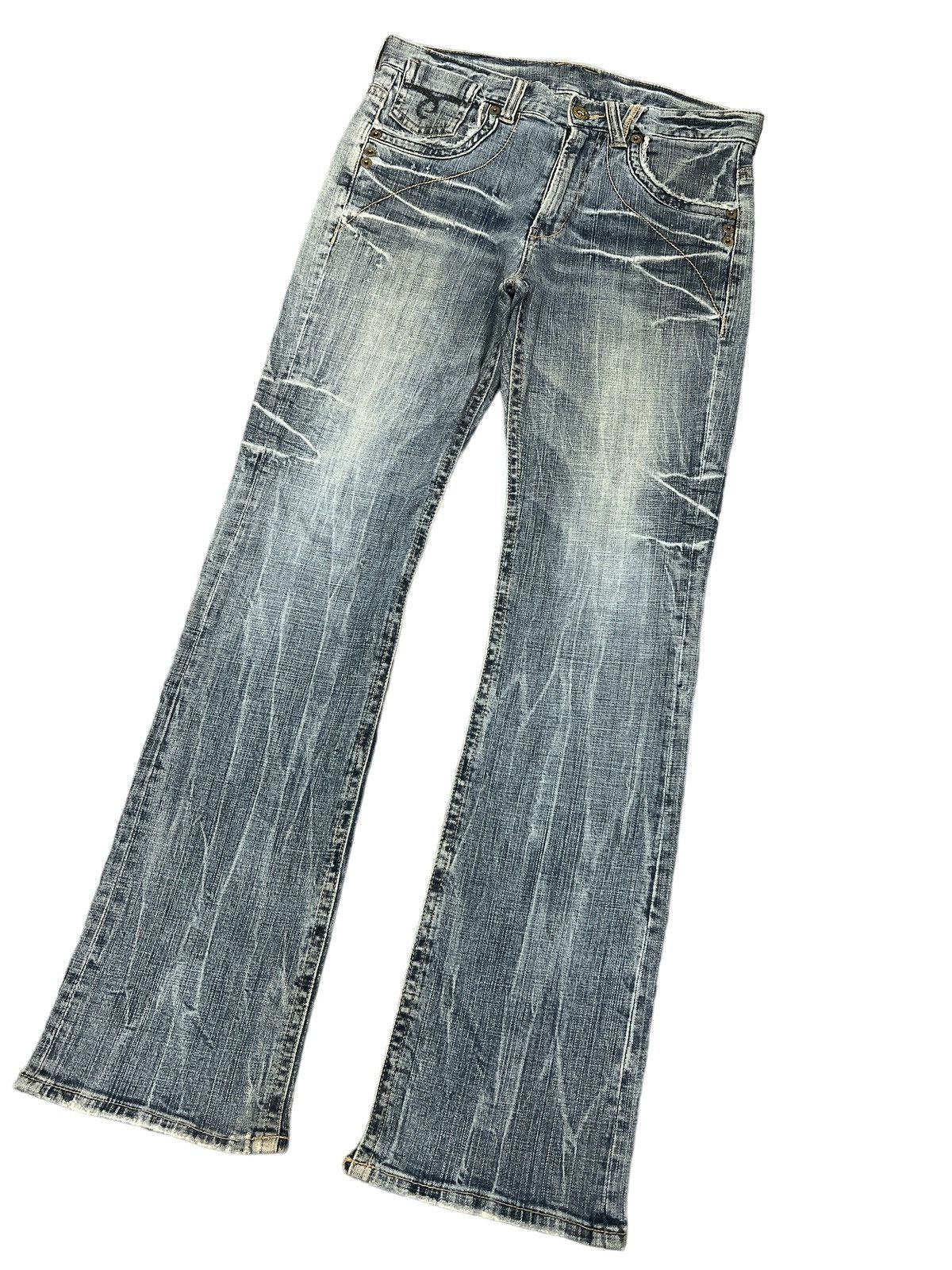 Japanese Brand × Vintage FLARED💥UNKNOWN DISTRESSED DENIM PANT Size US 32 / EU 48 - 5 Thumbnail
