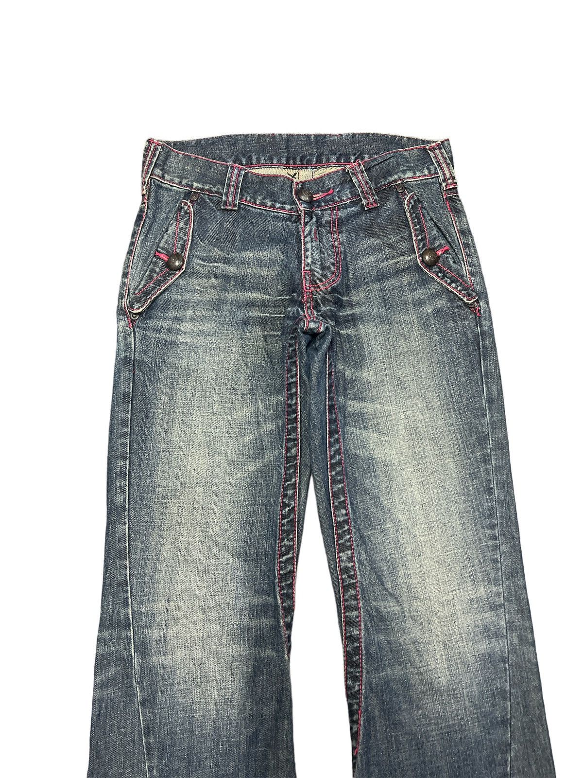 Japanese Brand × Vintage FLARED💥UNKNOWN DISTRESSED TWIST DENIM PANT Size US 30 / EU 46 - 3 Thumbnail