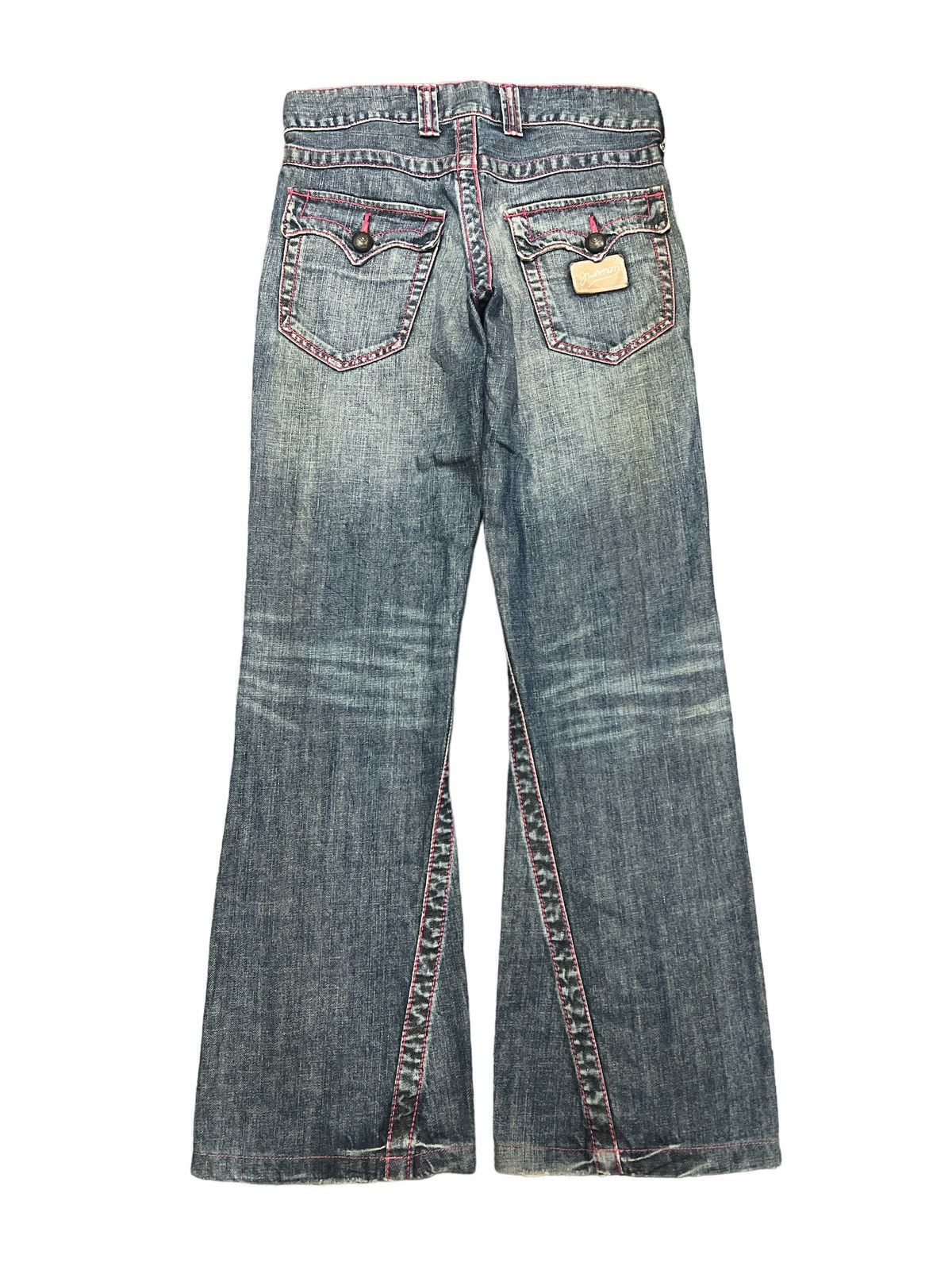 Japanese Brand × Vintage FLARED💥UNKNOWN DISTRESSED TWIST DENIM PANT Size US 30 / EU 46 - 6 Thumbnail