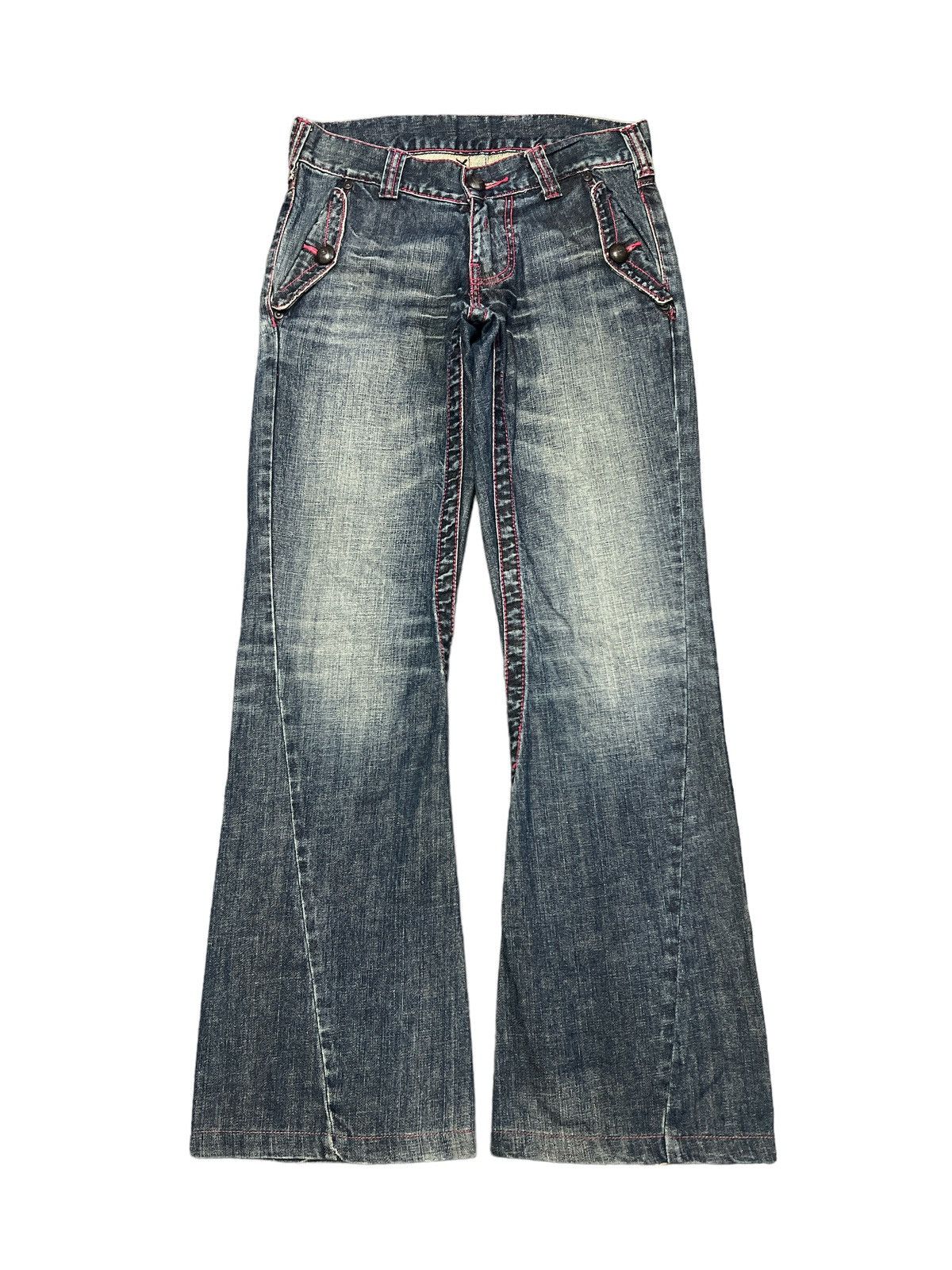 Japanese Brand × Vintage FLARED💥UNKNOWN DISTRESSED TWIST DENIM PANT Size US 30 / EU 46 - 1 Thumbnail