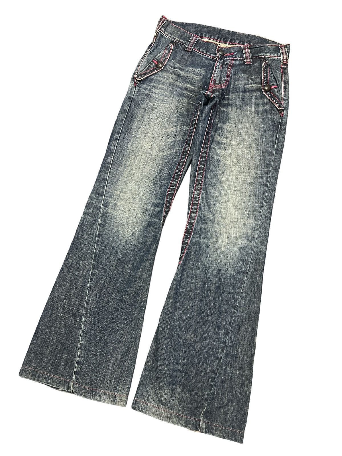 Japanese Brand × Vintage FLARED💥UNKNOWN DISTRESSED TWIST DENIM PANT Size US 30 / EU 46 - 5 Thumbnail