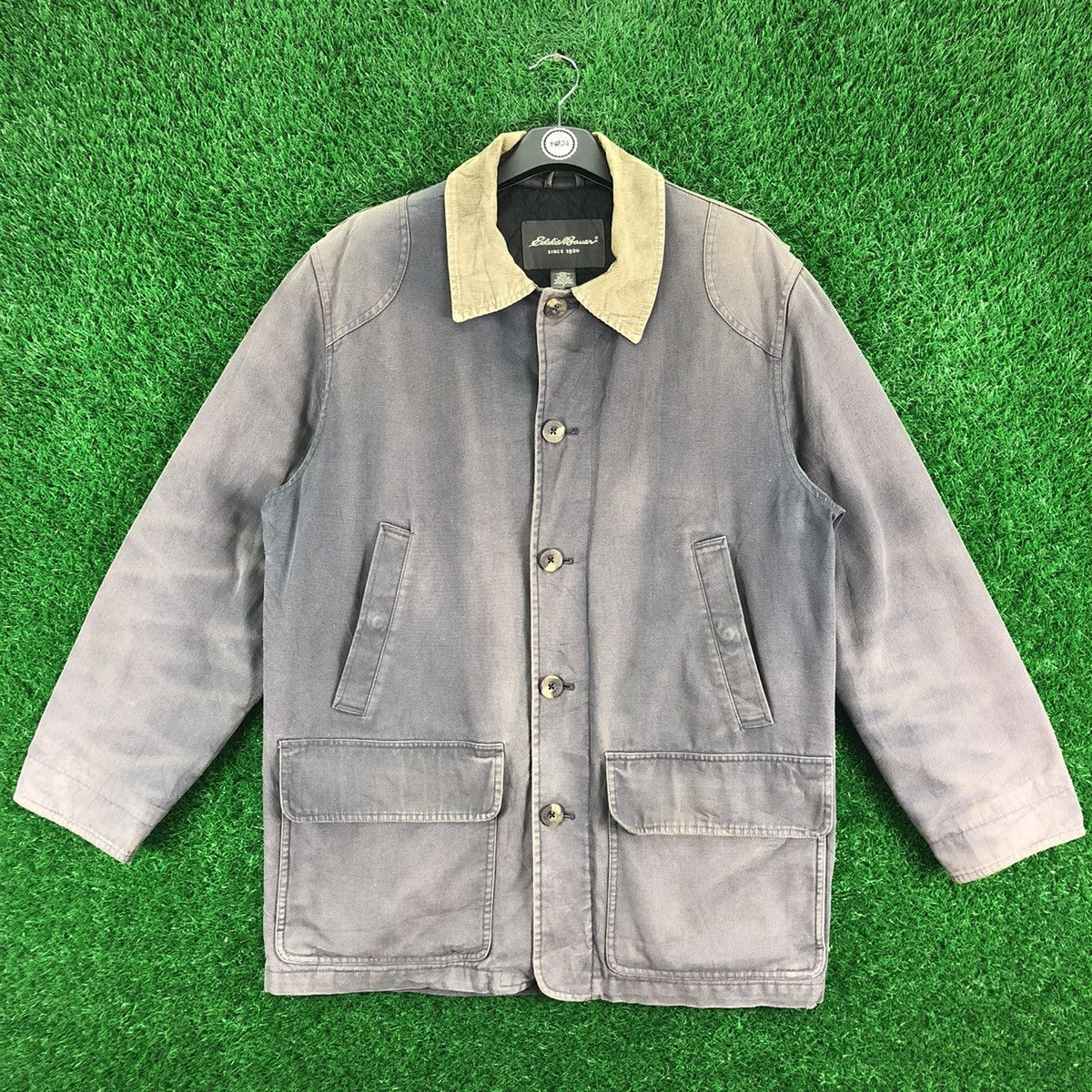 Vintage Eddie Bauer Workwear Faded Jacket Duck Canvas Fabric