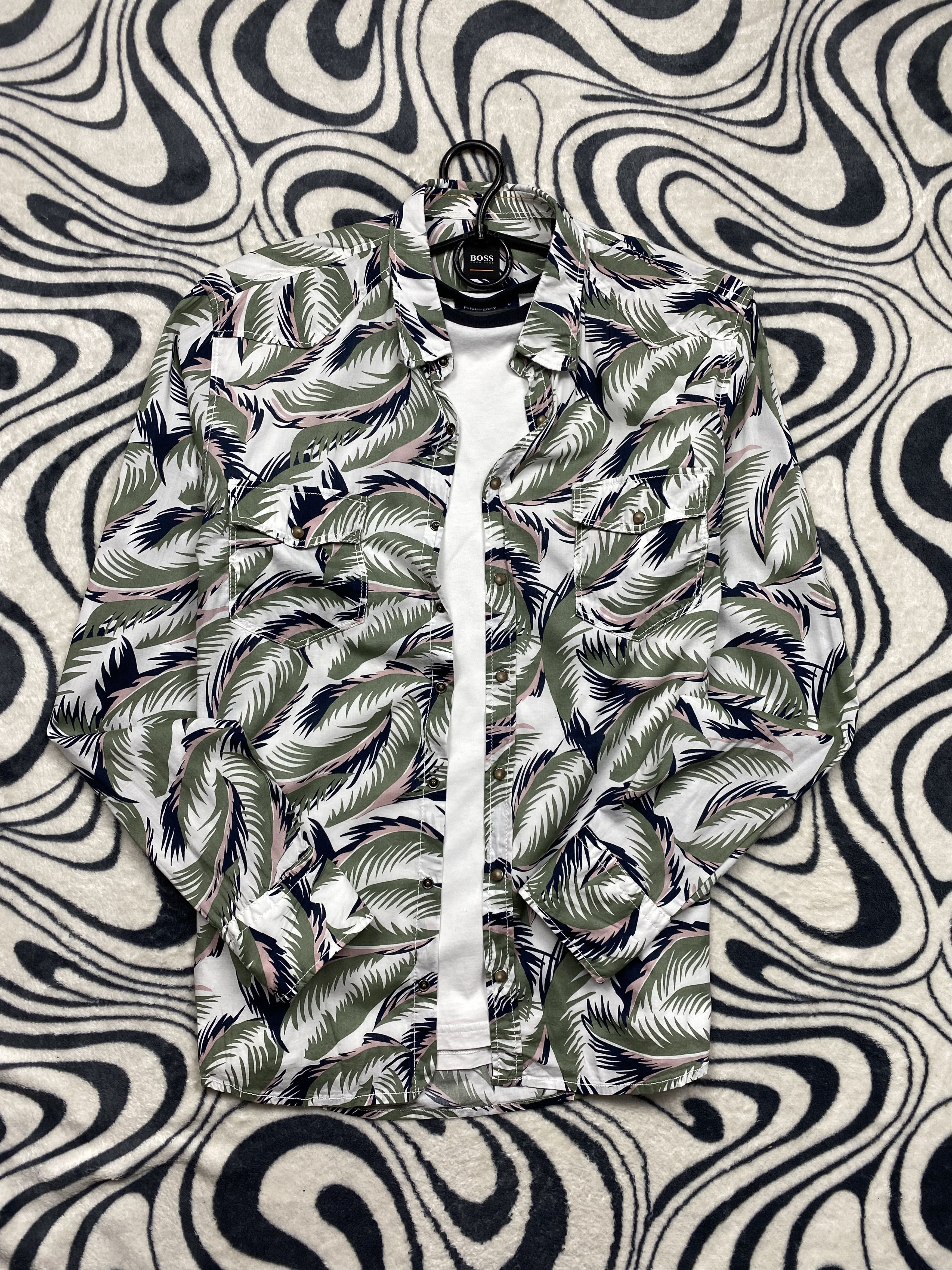 Hugo Boss × Vintage Hugo Boss Grafic Mens Shirt Y2K Hawaiian Size US M / EU 48-50 / 2 - 1 Thumbnail