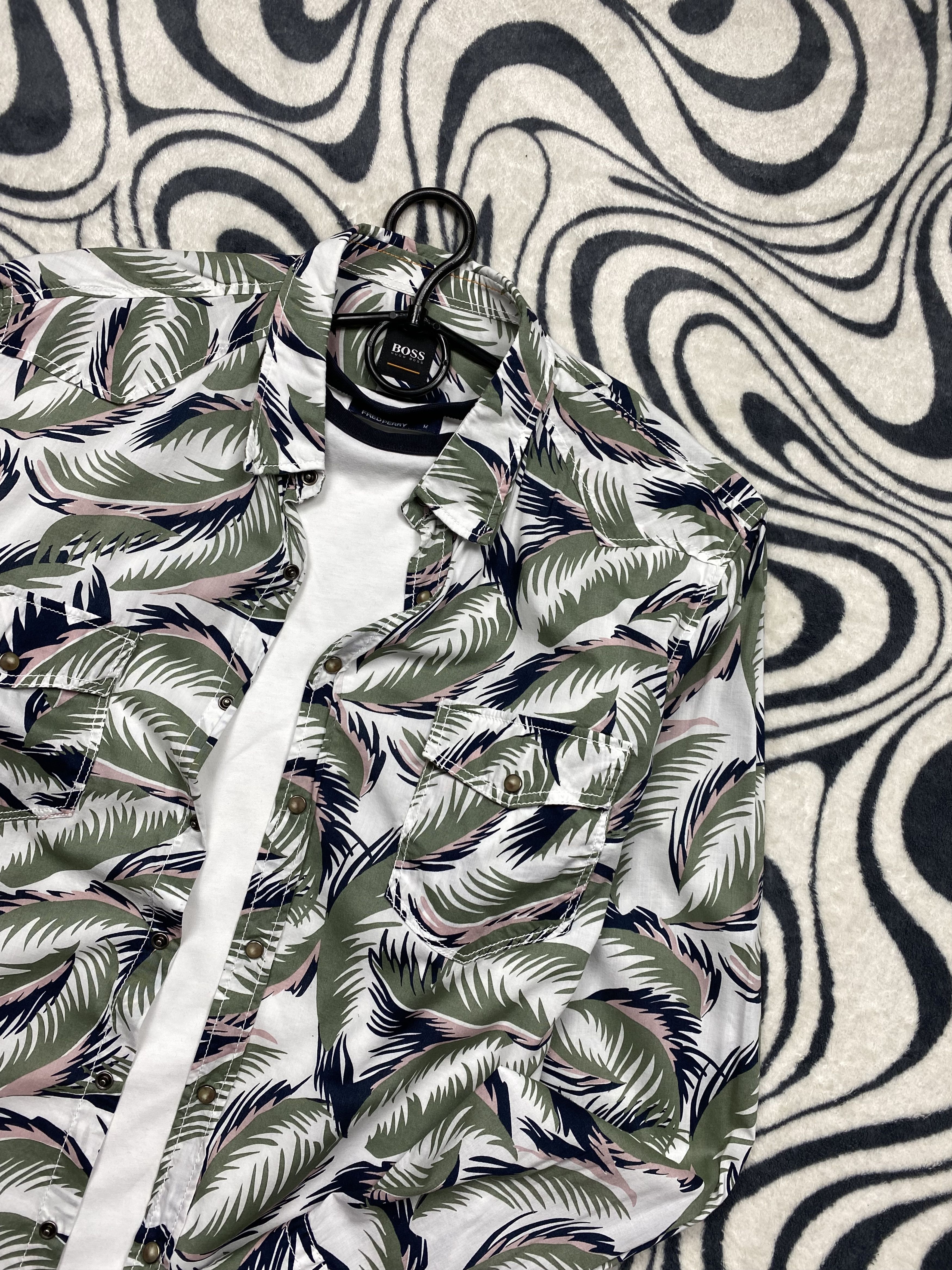 Hugo Boss × Vintage Hugo Boss Grafic Mens Shirt Y2K Hawaiian Size US M / EU 48-50 / 2 - 2 Thumbnail