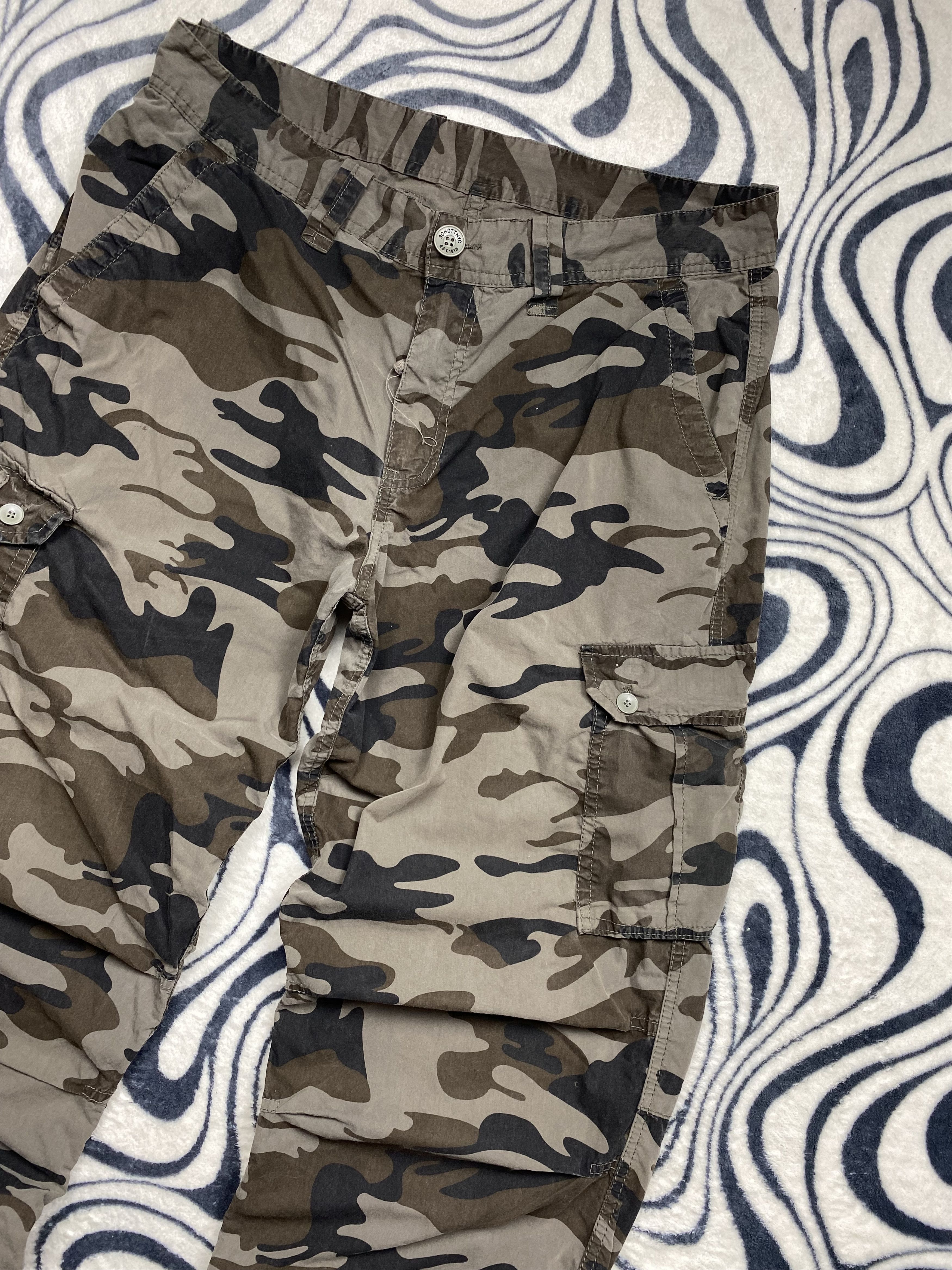 20471120 Schott Vintage Military Cargo Pants Y2K Army Camo Size US 34 / EU 50 - 2 Thumbnail