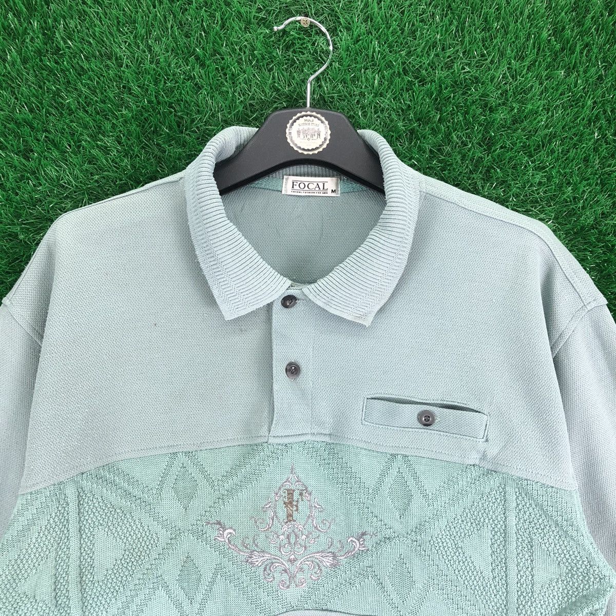 Vintage Vintage 80's Knit Polo Shirt Single Pocket by Facol Size US M / EU 48-50 / 2 - 7 Thumbnail