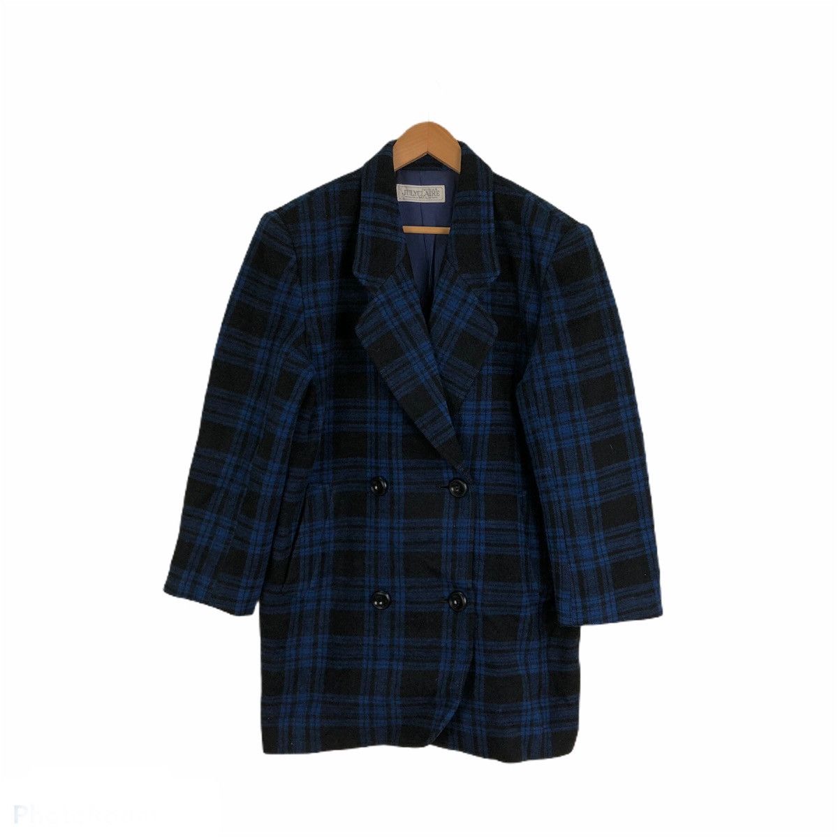Japanese Brand Julyclaire Half Length Coat Tartan Design Size US M / EU 48-50 / 2 - 1 Thumbnail
