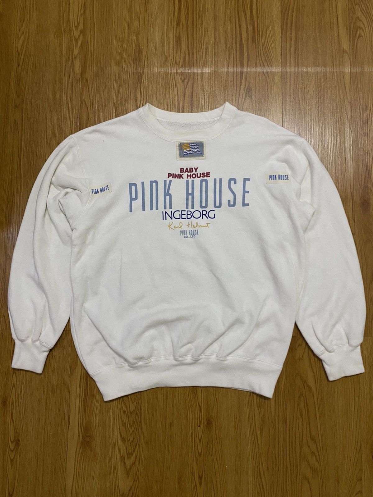 Japanese Brand × Karl Helmut × Pink House Pink House X Karl Helmut X Ingeborg Patches Logo Sweatshirt Size US M / EU 48-50 / 2 - 1 Thumbnail