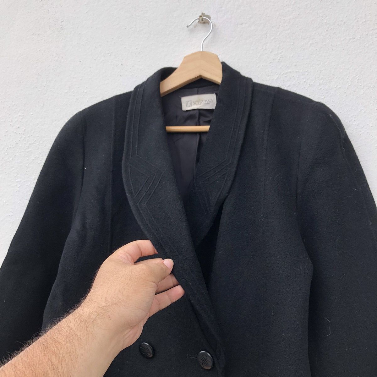 Japanese Brand DOUBLE BREAST LONG JACKET SERIZAWA INSPIRED BY ISSEY MIYAKE Size US M / EU 48-50 / 2 - 4 Thumbnail