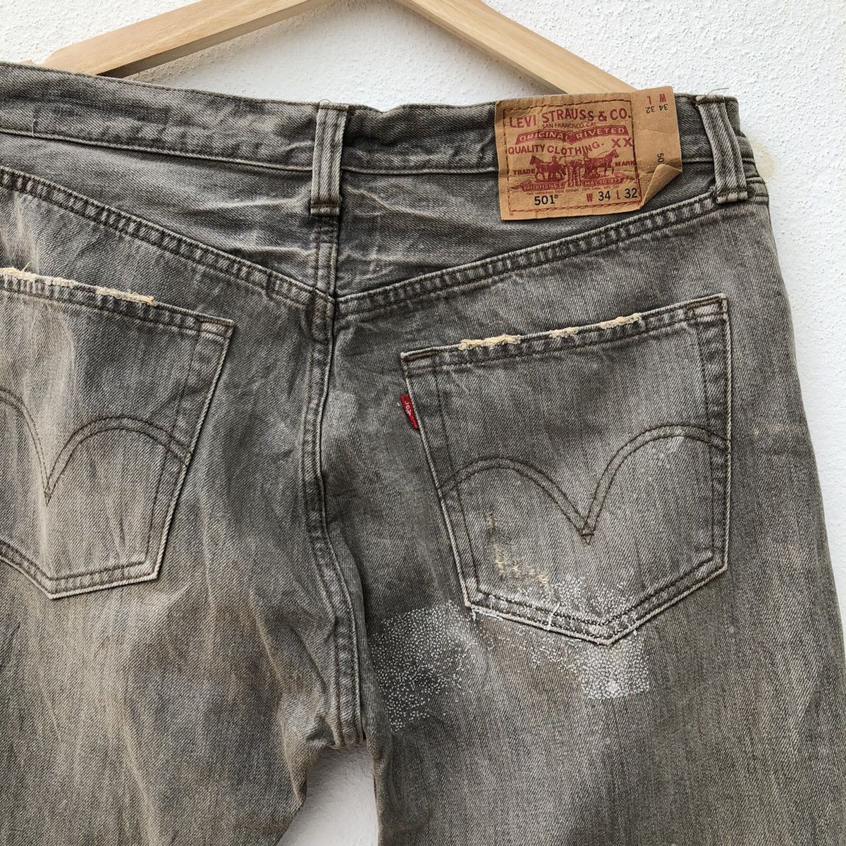 Levi's × Vintage VINTAGE 80's LEVI'S DISTRESSED DENIM Size US 34 / EU 50 - 9 Thumbnail
