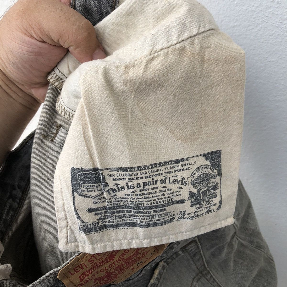 Levi's × Vintage VINTAGE 80's LEVI'S DISTRESSED DENIM Size US 34 / EU 50 - 15 Thumbnail