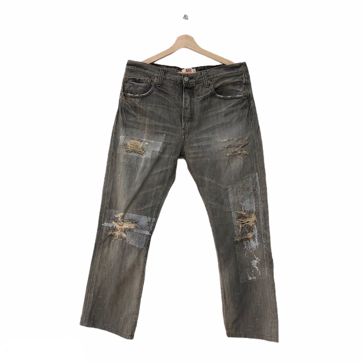 Levi's × Vintage VINTAGE 80's LEVI'S DISTRESSED DENIM Size US 34 / EU 50 - 1 Thumbnail