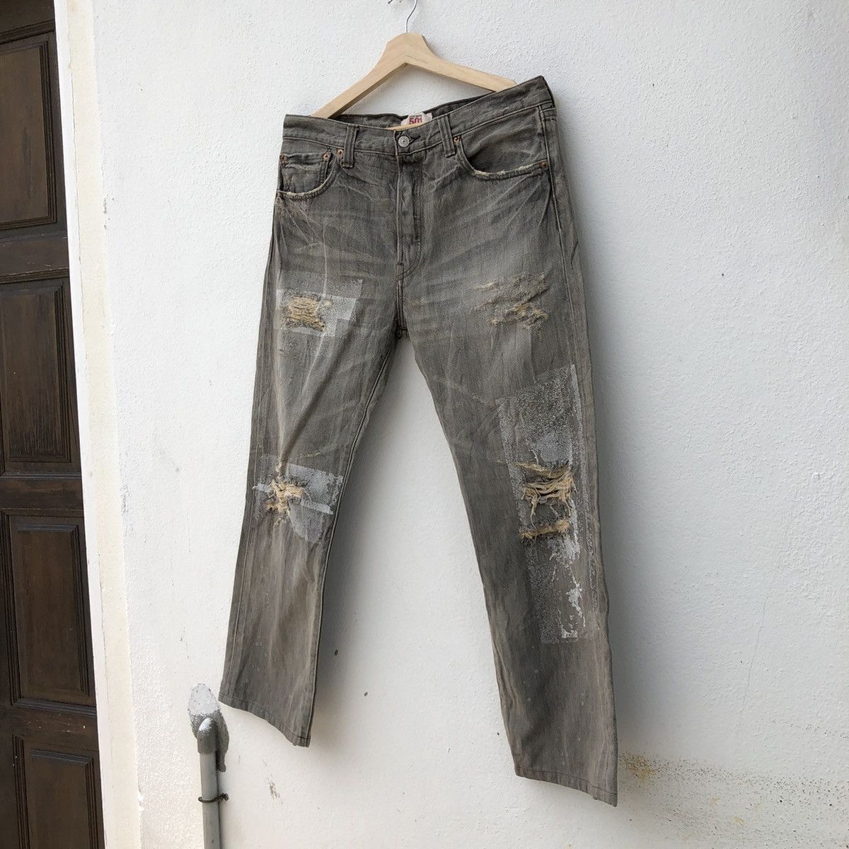 Levi's × Vintage VINTAGE 80's LEVI'S DISTRESSED DENIM Size US 34 / EU 50 - 3 Thumbnail