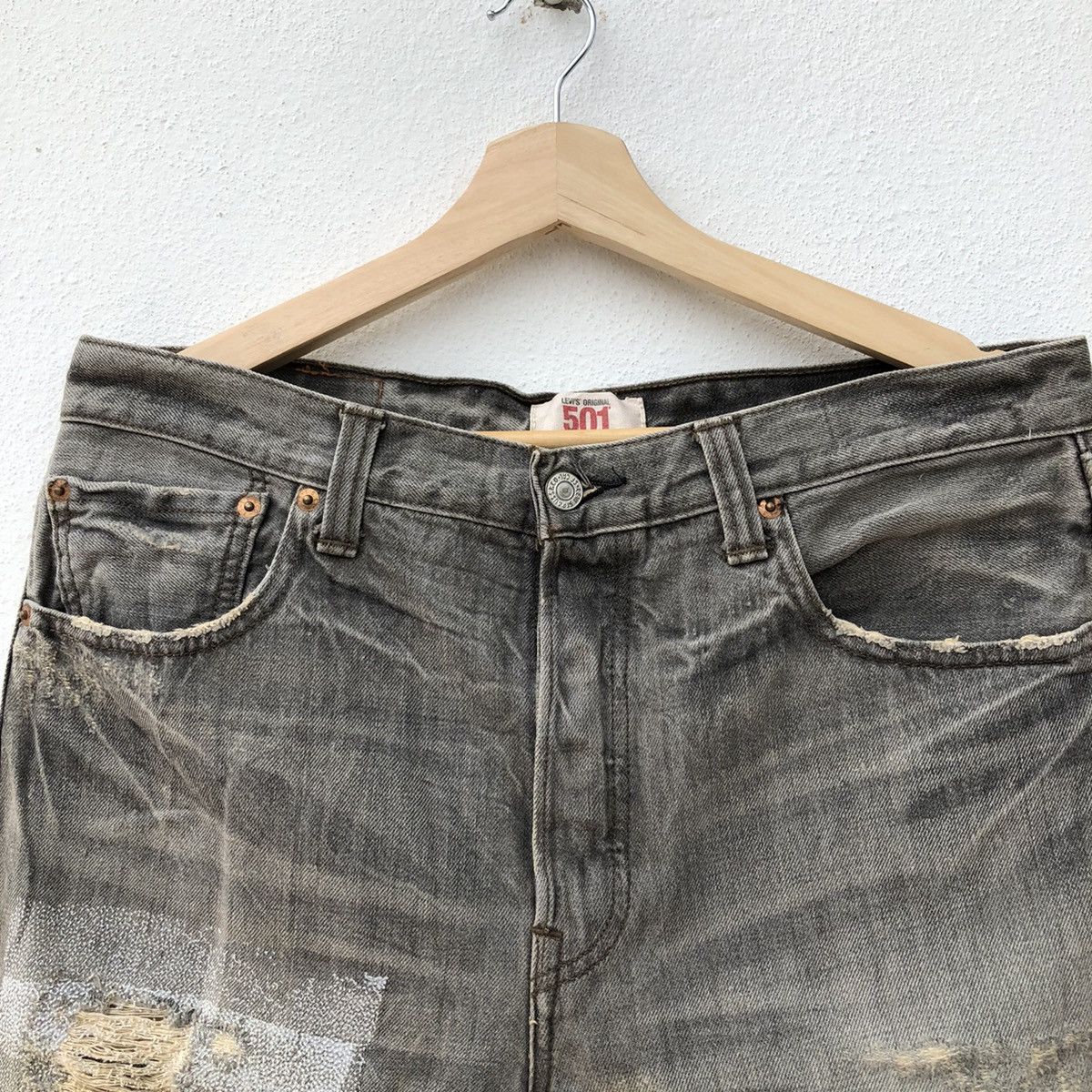 Levi's × Vintage VINTAGE 80's LEVI'S DISTRESSED DENIM Size US 34 / EU 50 - 6 Thumbnail