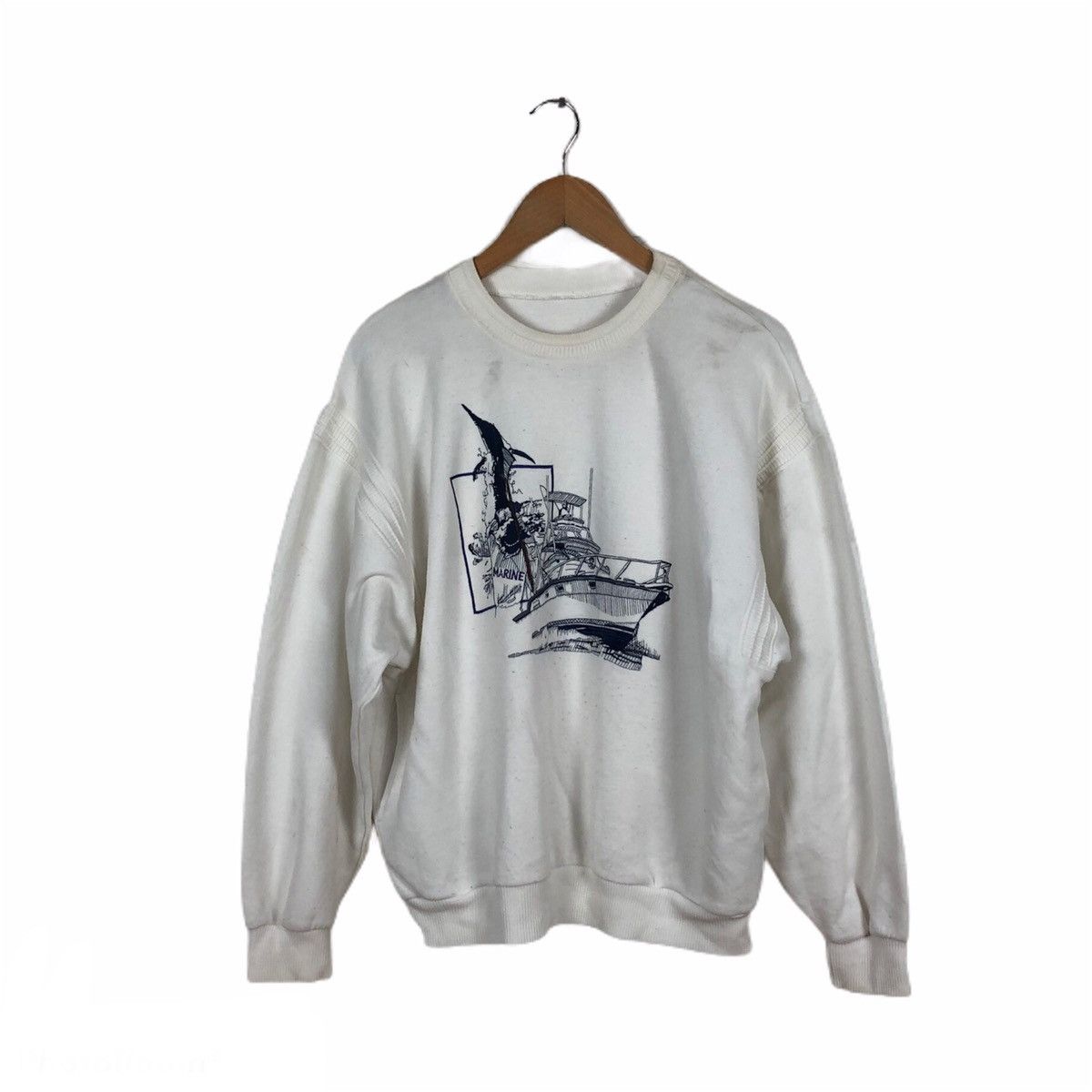 Japanese Brand SWEATSHIRT MARINE BIG LOGO Size US M / EU 48-50 / 2 - 1 Thumbnail