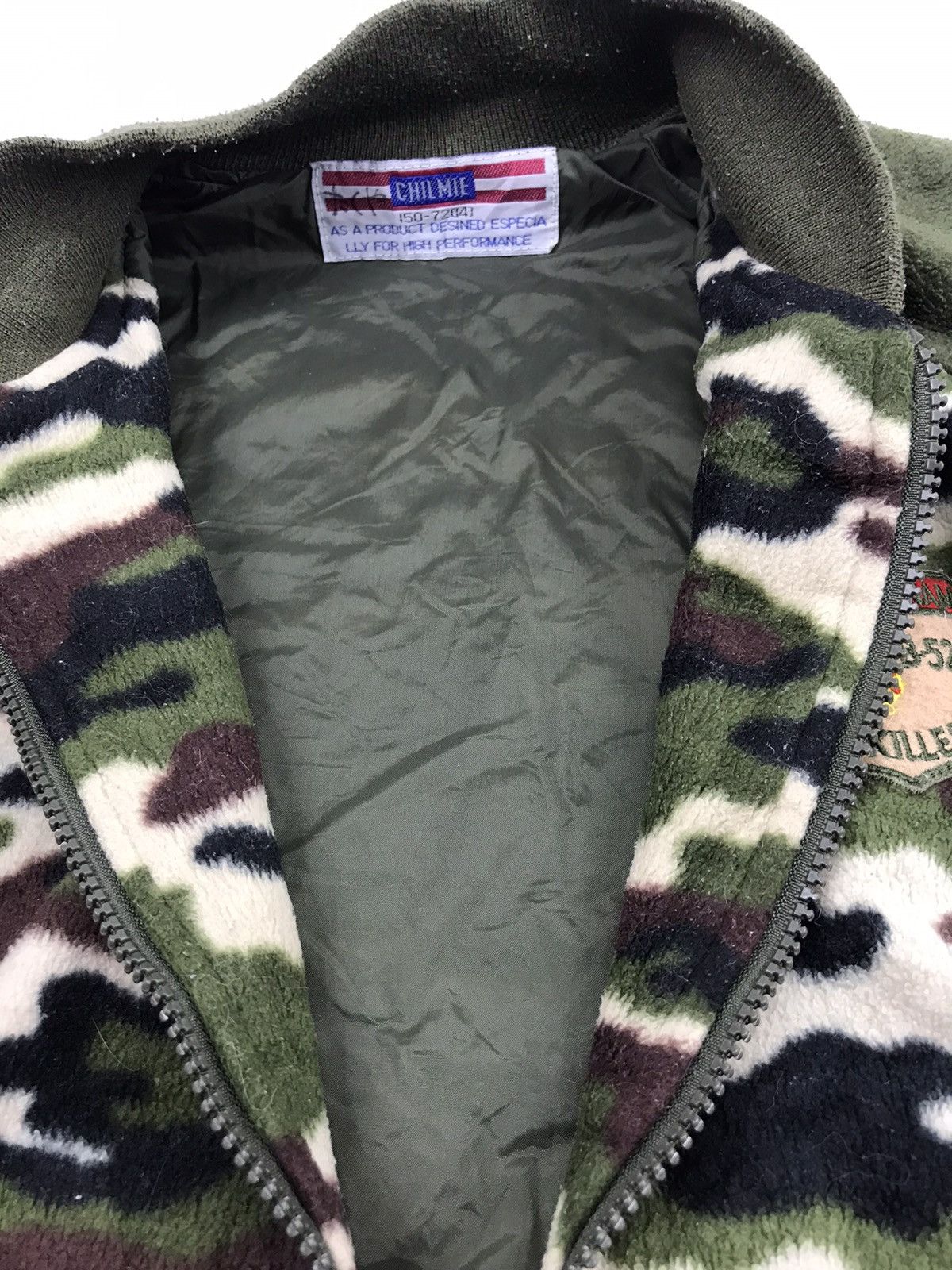 Japanese Brand Chil Mie Design Army Air Force Military Camo Fleece Jacket Size S / US 4 / IT 40 - 7 Thumbnail