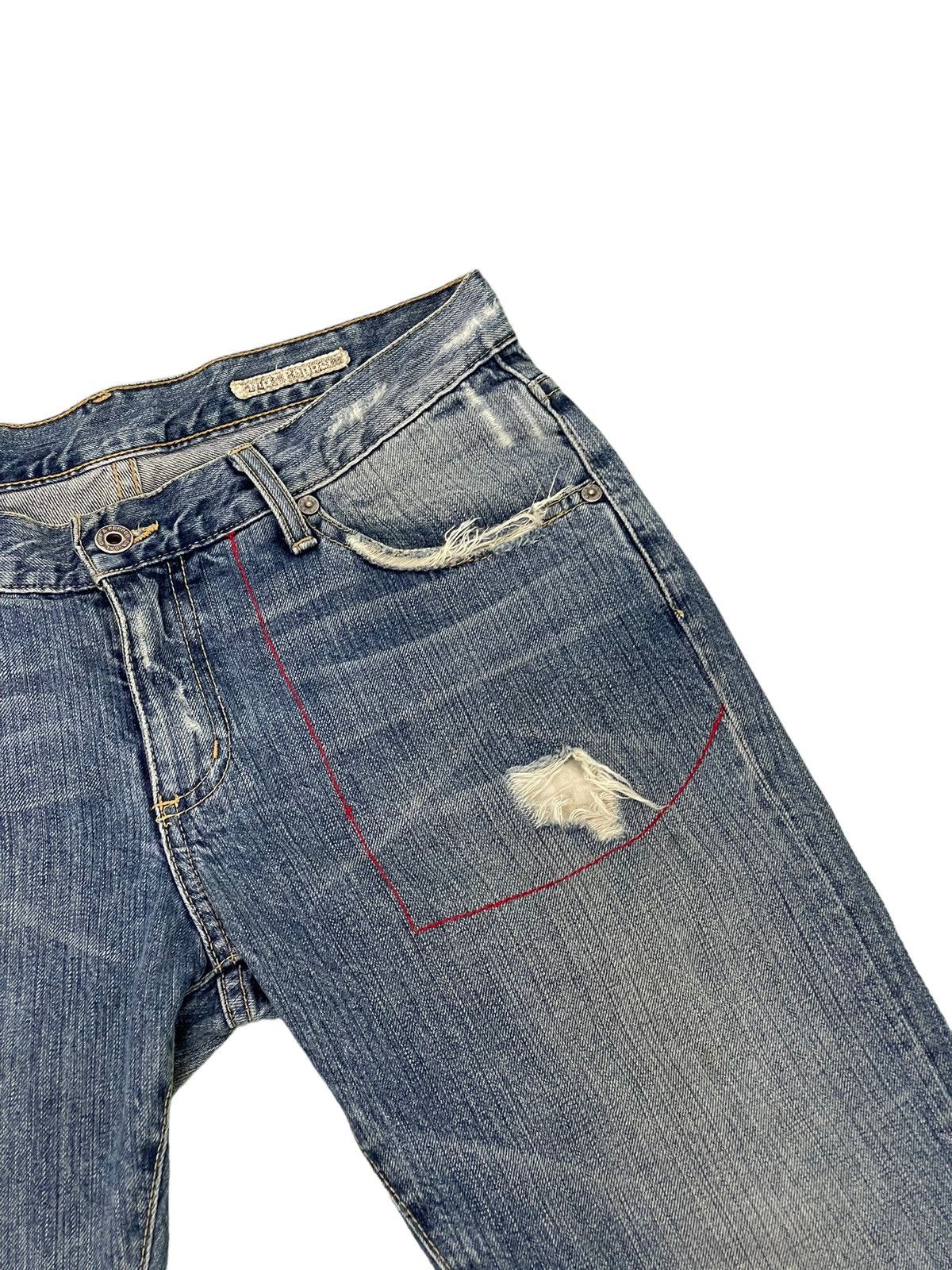 Japanese Brand Flare Jeans Chip&Pepper Distress Denim Boot Cut 5🟦 Size US 31 - 9 Thumbnail