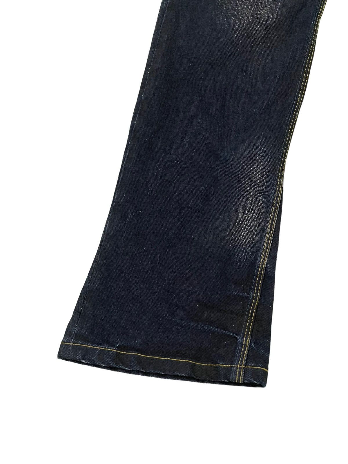 Japanese Brand Slim Flare Jeans Hideaways Acid Wash Low Rise Boot Cut 4🟦9 Size US 33 - 14 Thumbnail