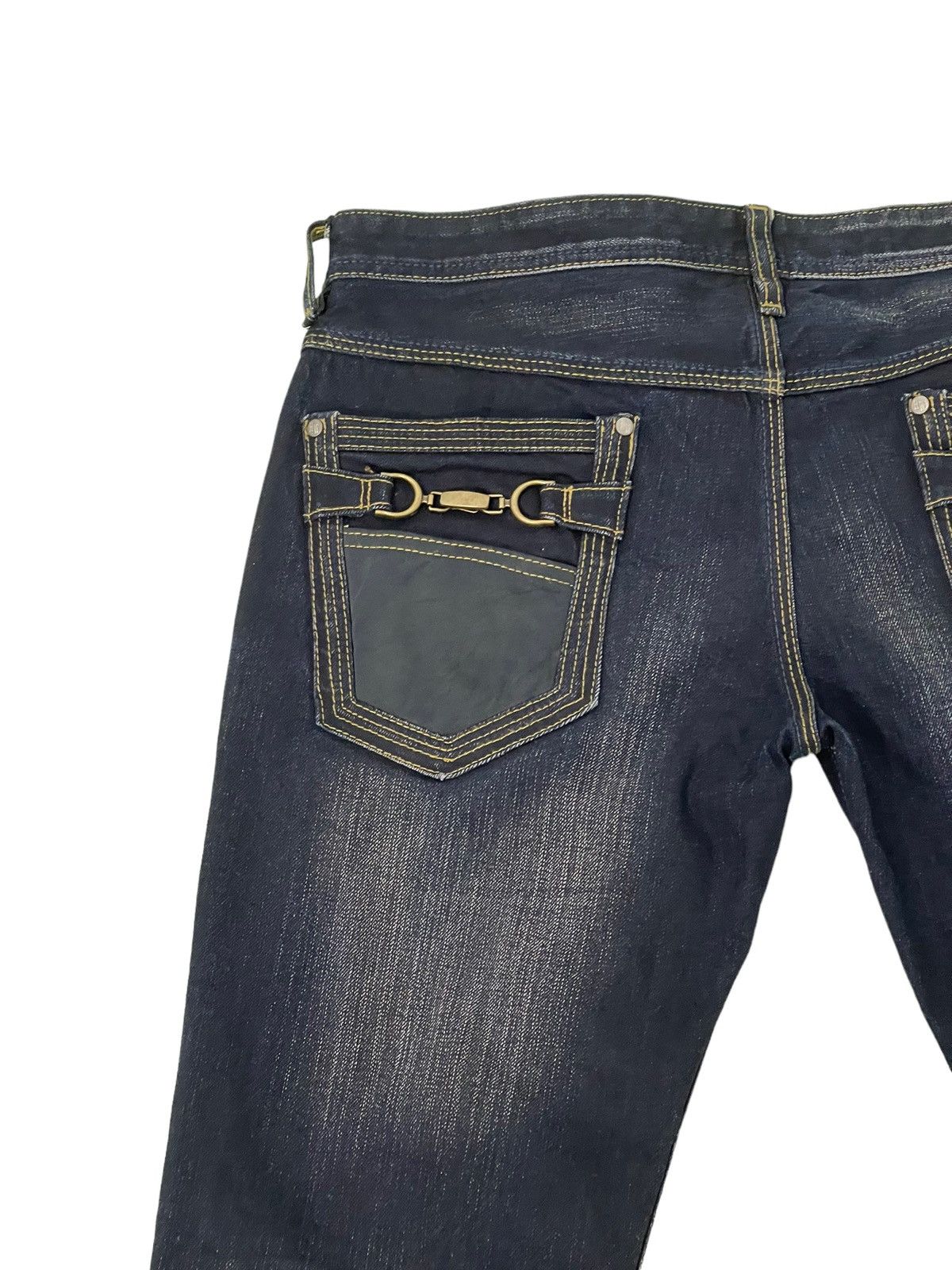 Japanese Brand Slim Flare Jeans Hideaways Acid Wash Low Rise Boot Cut 4🟦9 Size US 33 - 8 Thumbnail