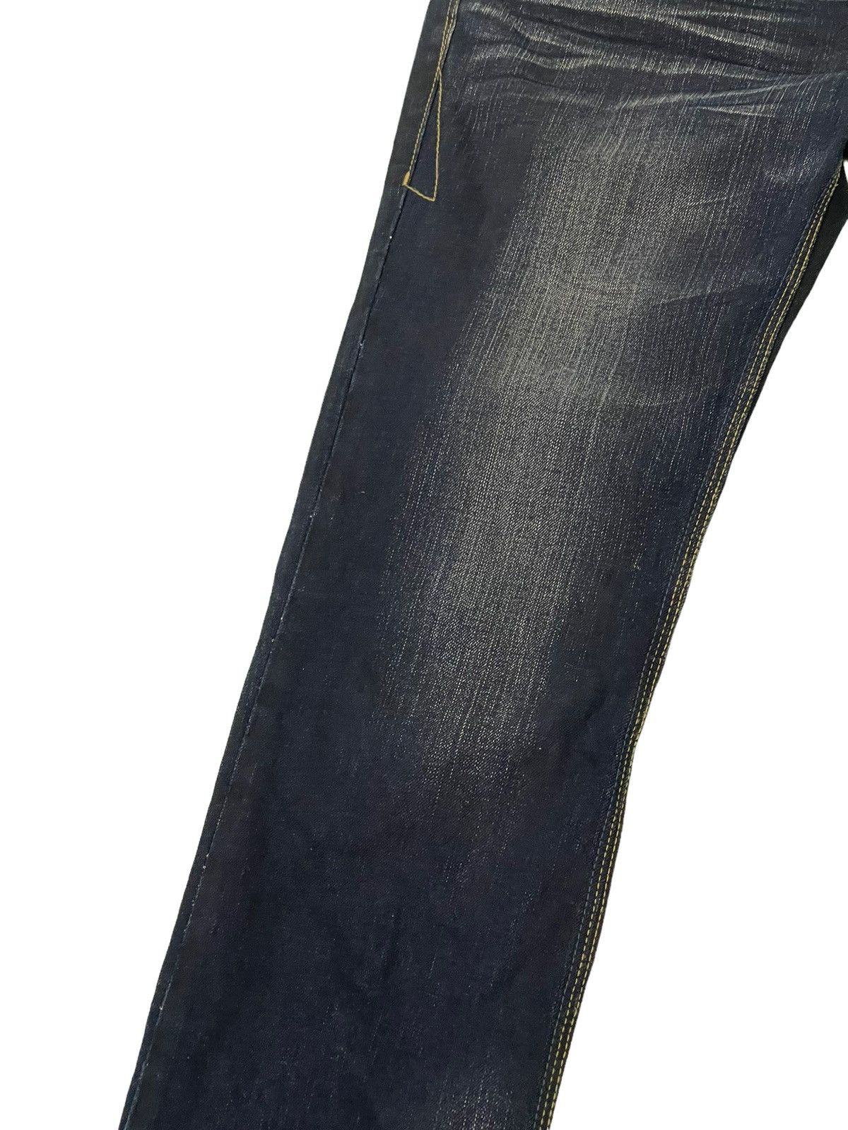 Japanese Brand Slim Flare Jeans Hideaways Acid Wash Low Rise Boot Cut 4🟦9 Size US 33 - 15 Thumbnail
