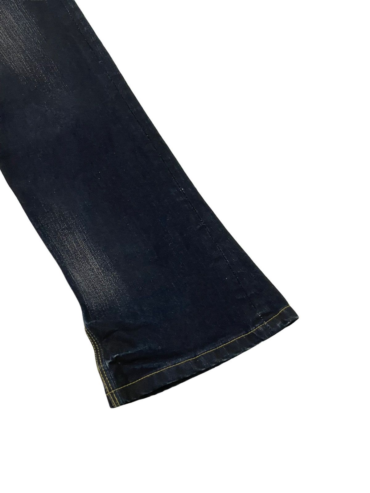 Japanese Brand Slim Flare Jeans Hideaways Acid Wash Low Rise Boot Cut 4🟦9 Size US 33 - 13 Thumbnail